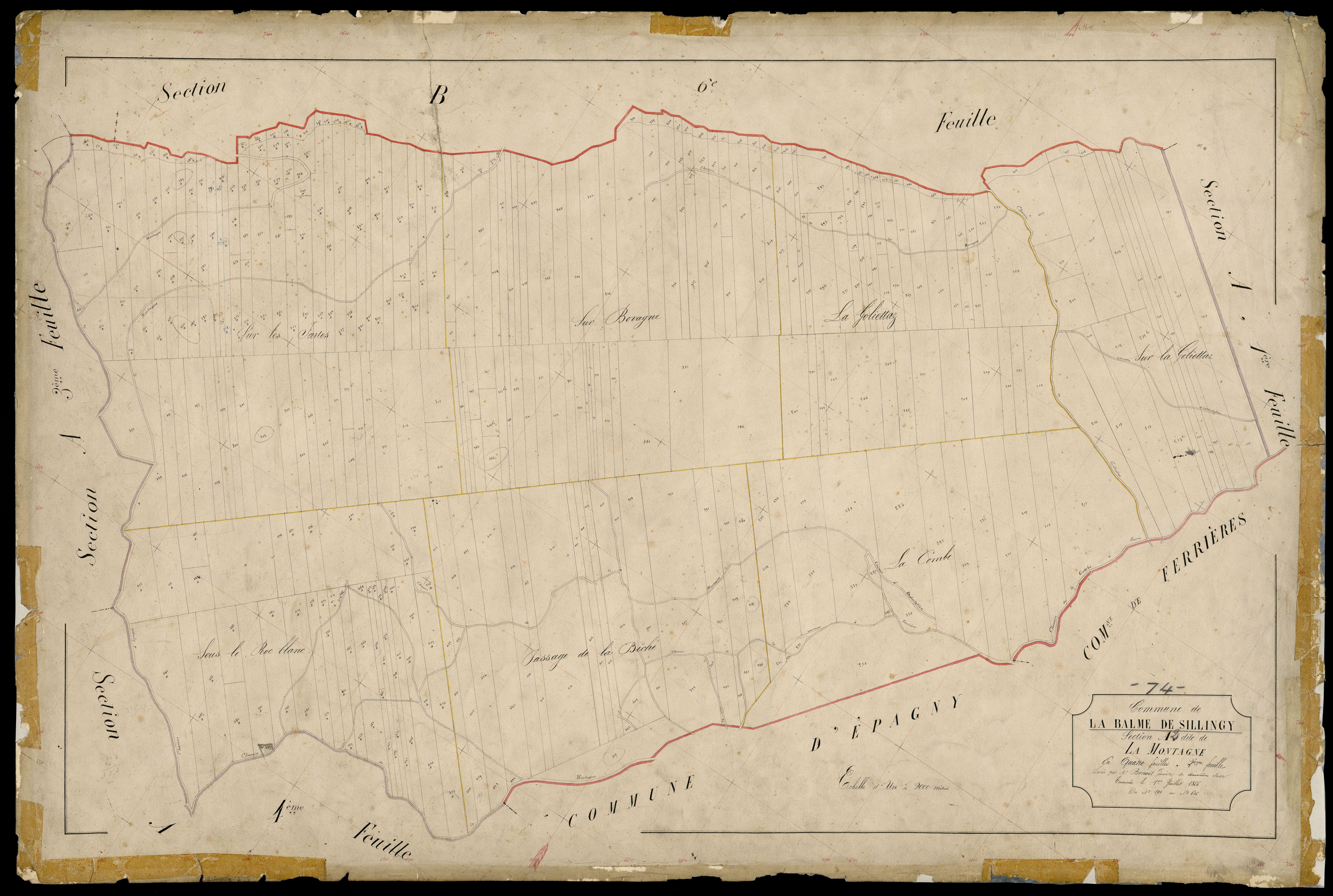 3 P 3 2609 - Feuille n° 3, parcelles n° 617 à 83 - 25 mars 1866
