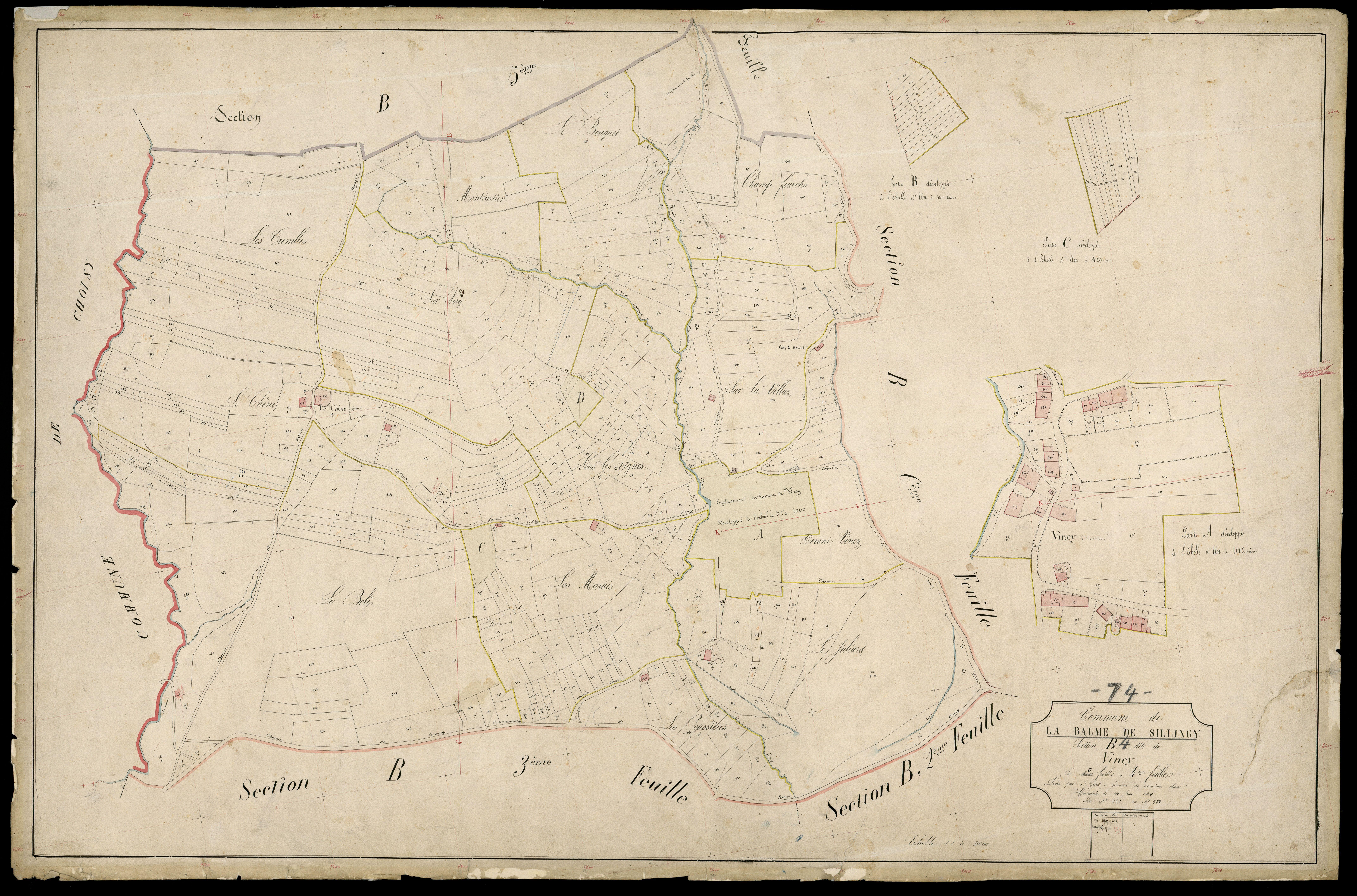 3 P 3 2615 - Feuille n° , parcelles n° 983 à 1140 - 25 mars 1866