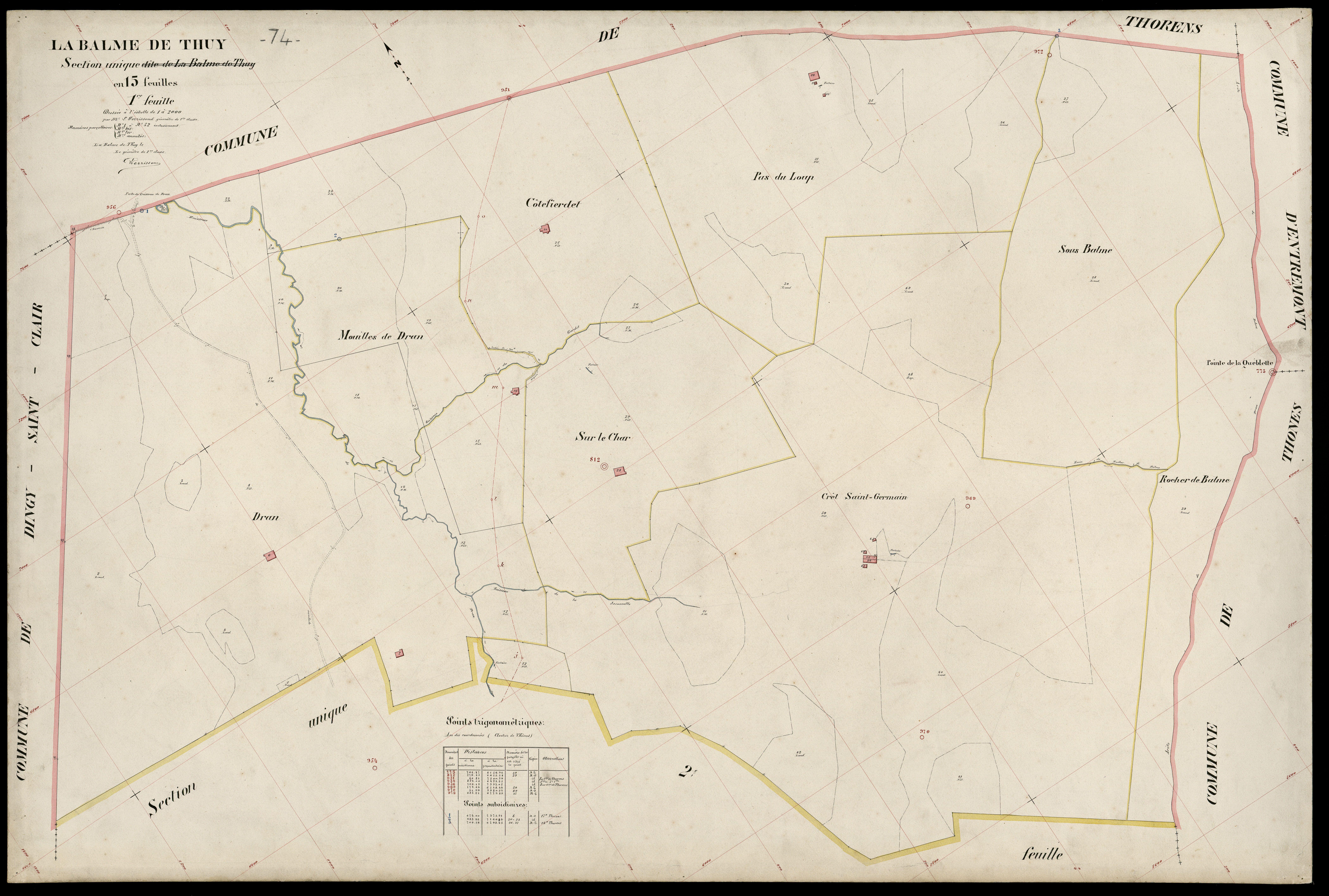 3 P 3 2624 - Feuille n° 2, parcelles n° 3 à 108 -