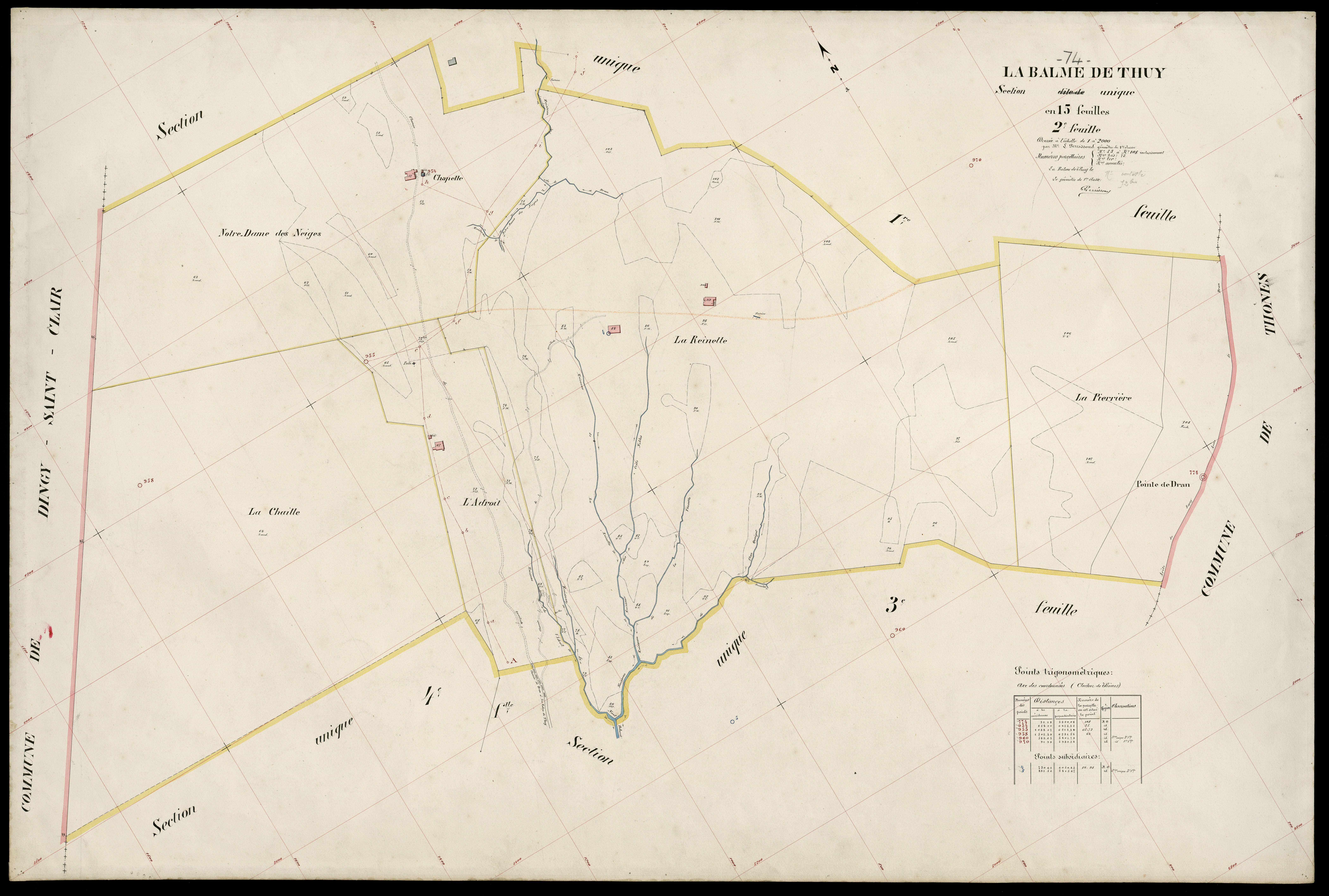 3 P 3 2625 - Feuille n° 3, parcelles n° 109 à 186 -