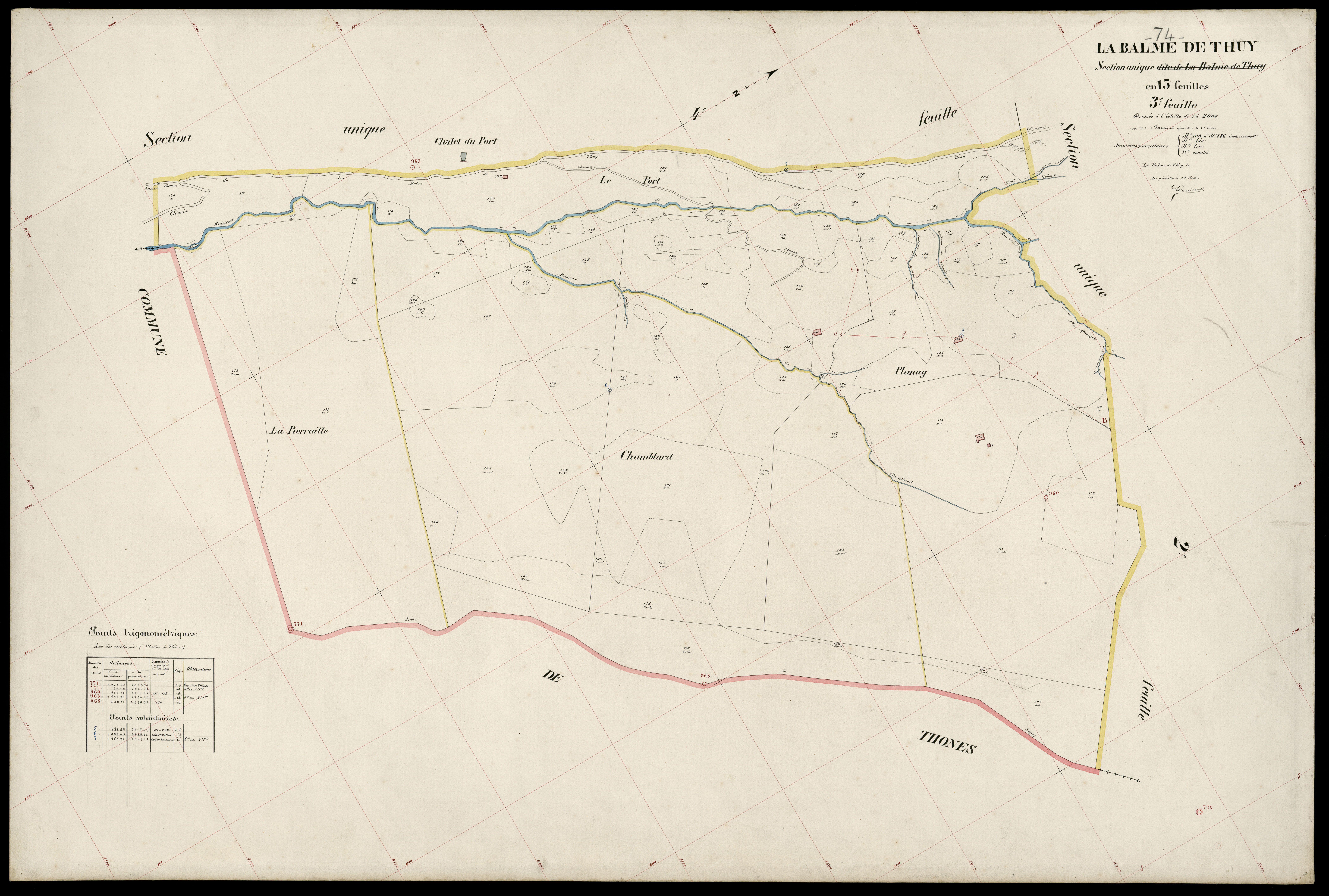 3 P 3 2626 - Feuille n° 4, parcelles n° 187 à 22 -