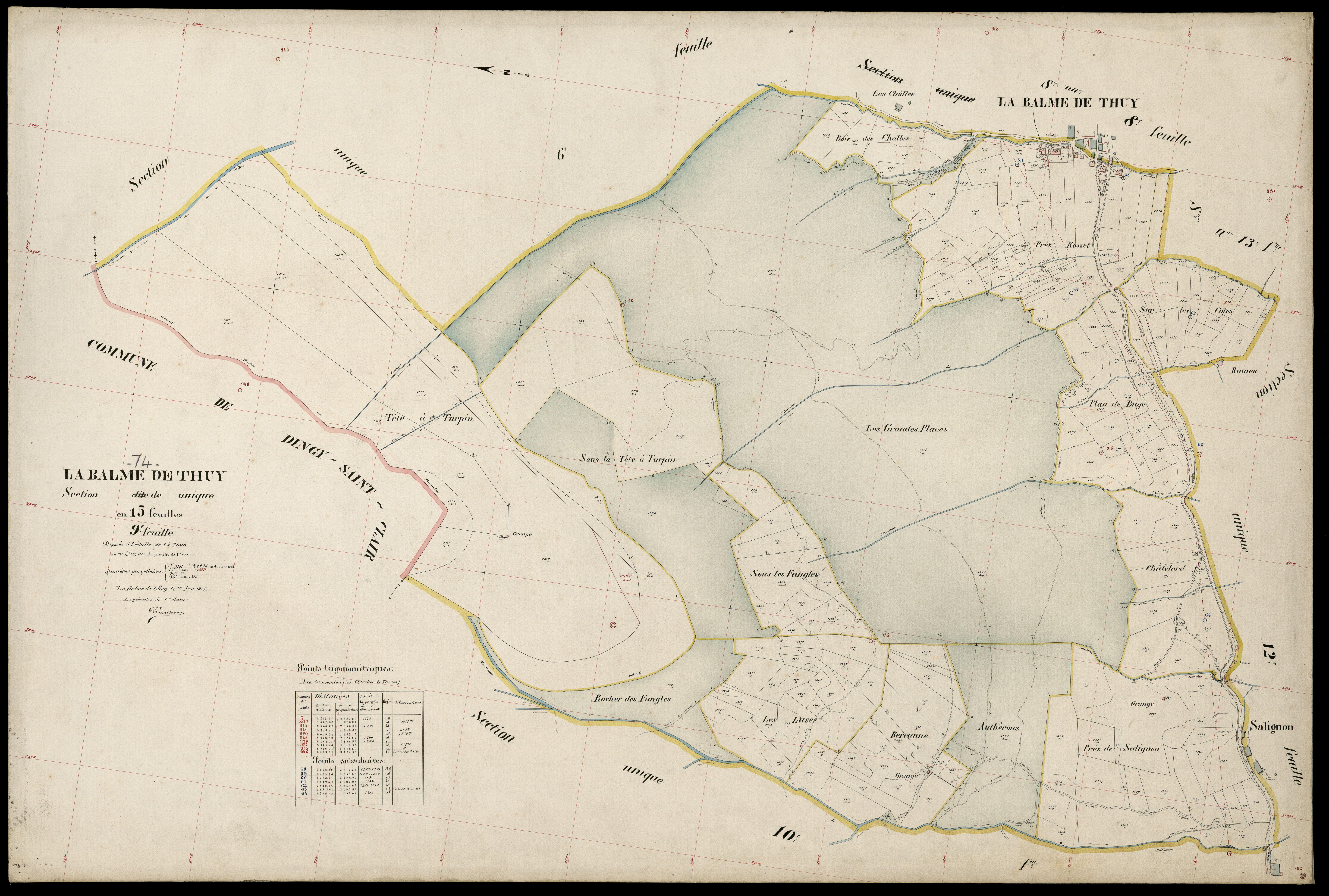 3 P 3 2632 - Feuille n° 10, parcelles n° 142 à 1910 - 30 avril 1925