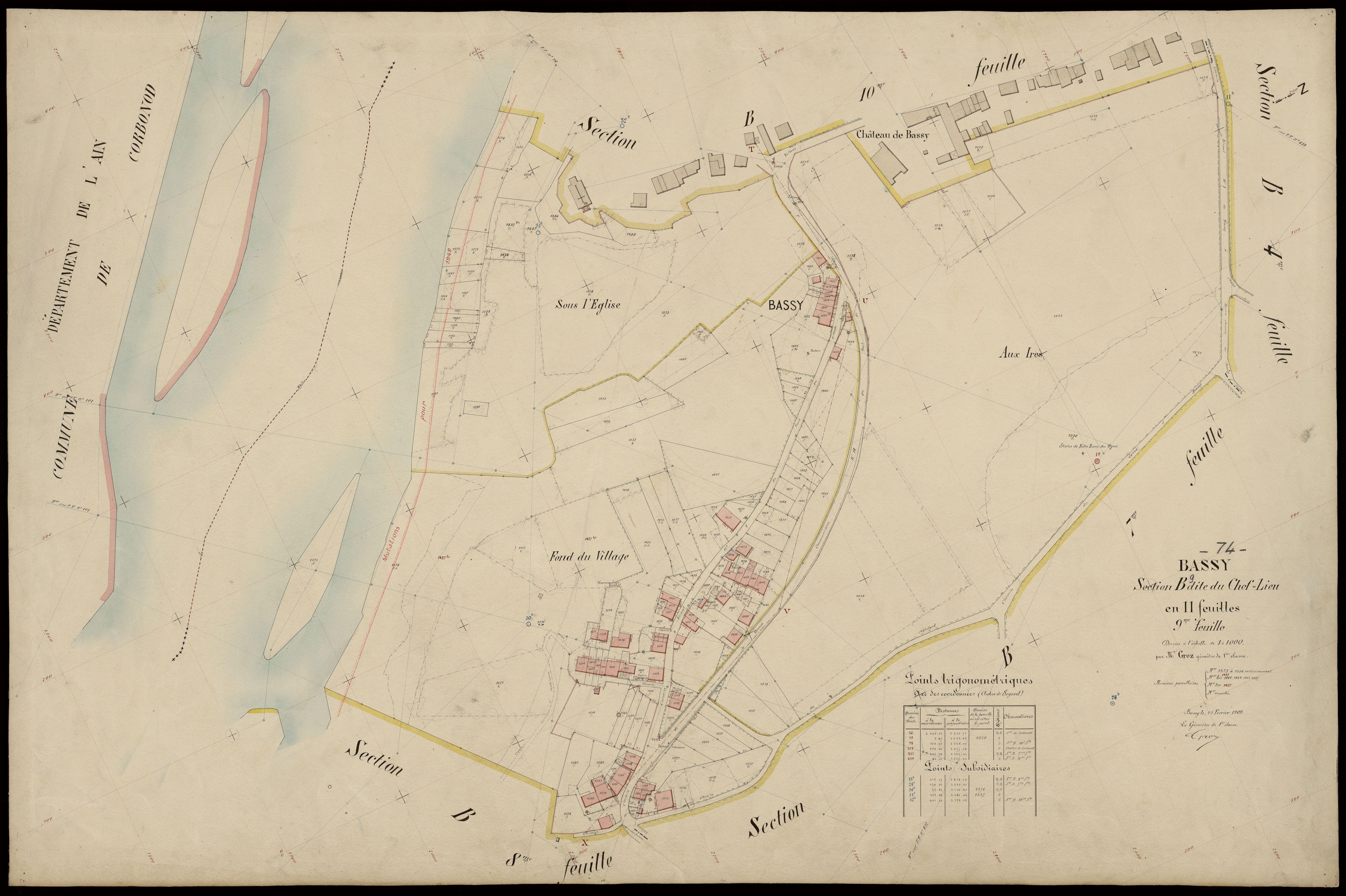 3 P 3 2669 - Feuille n° 10, parcelles n° 17 à 1831 - 15 février 1909