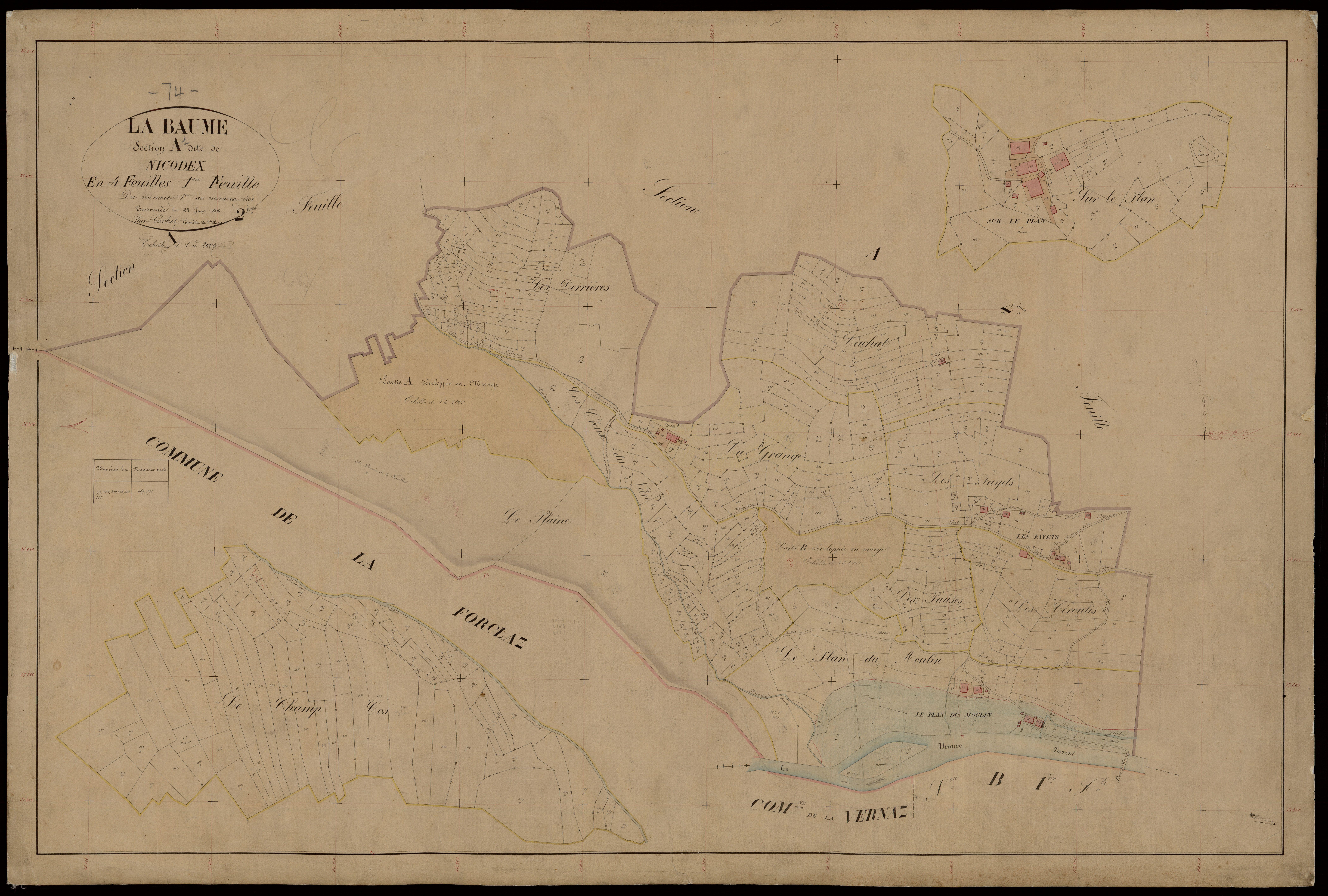 3 P 3 2673 - Feuille n° 2, parcelles n° 462 à 978 - 5 août 1868