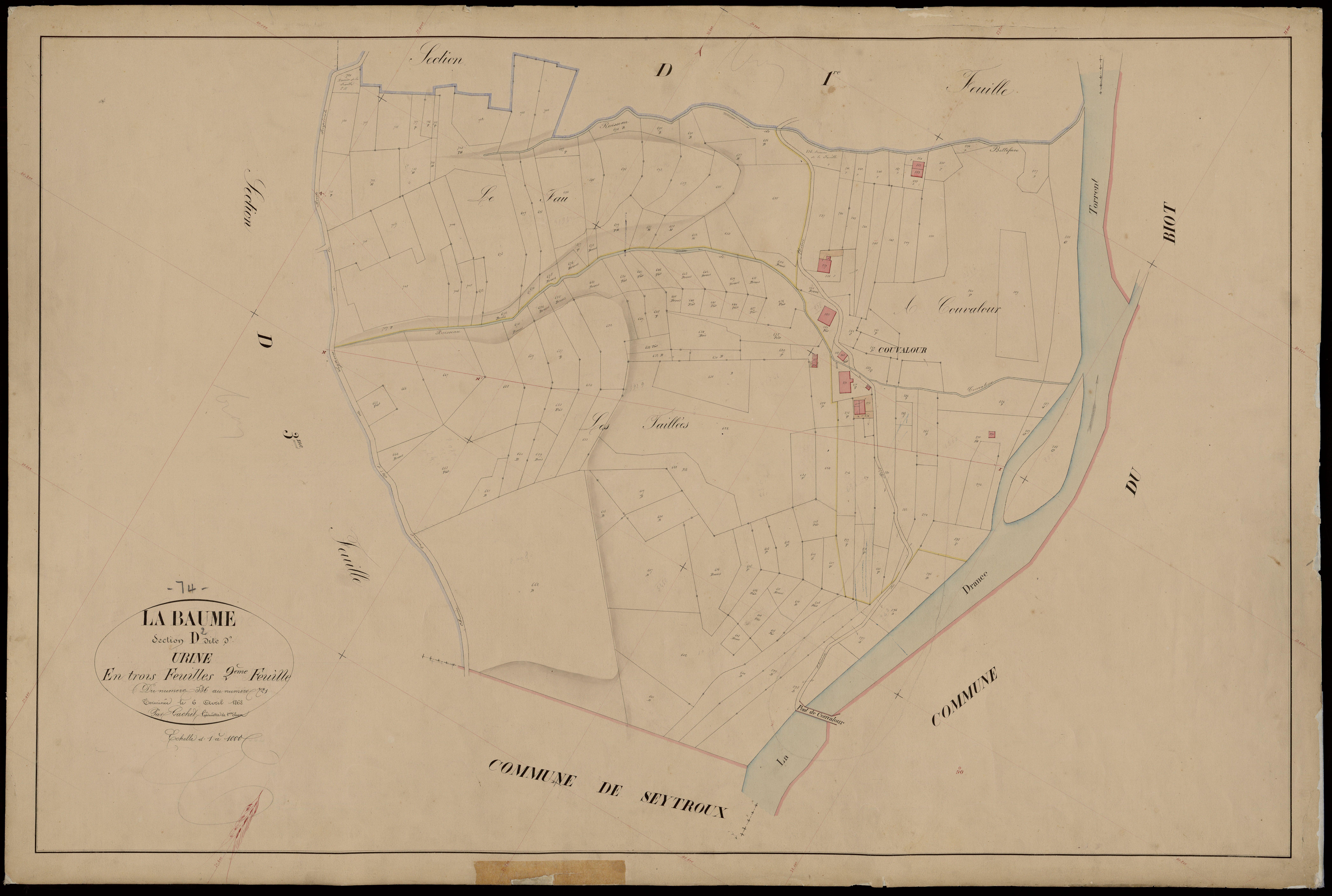 3 P 3 2690 - Feuille n° 3, parcelles n° 722 à 1007 - 25 janvier 1868