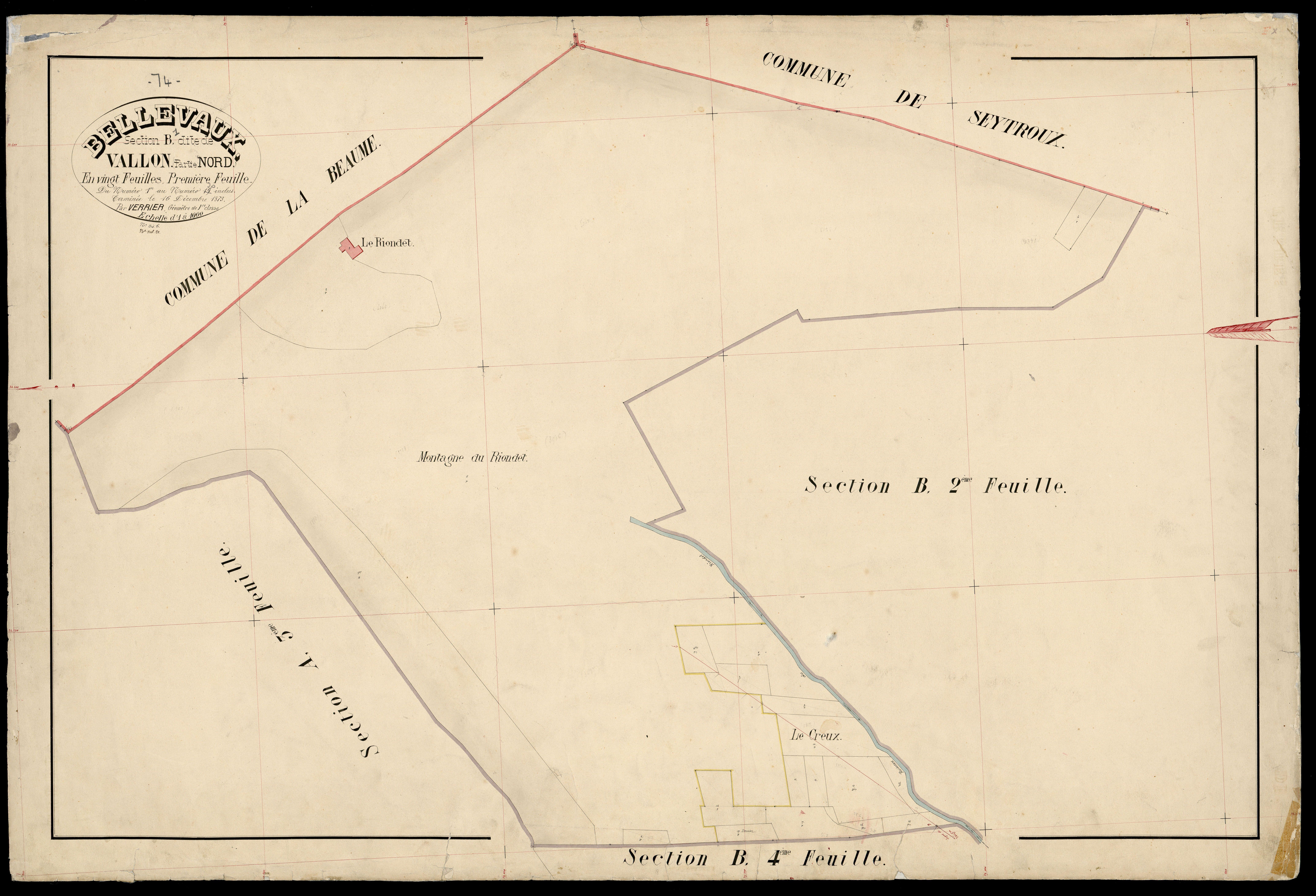 3 P 3 2705 - Feuille n° 2, parcelles n° 21 à 273 - 30 décembre 1873
