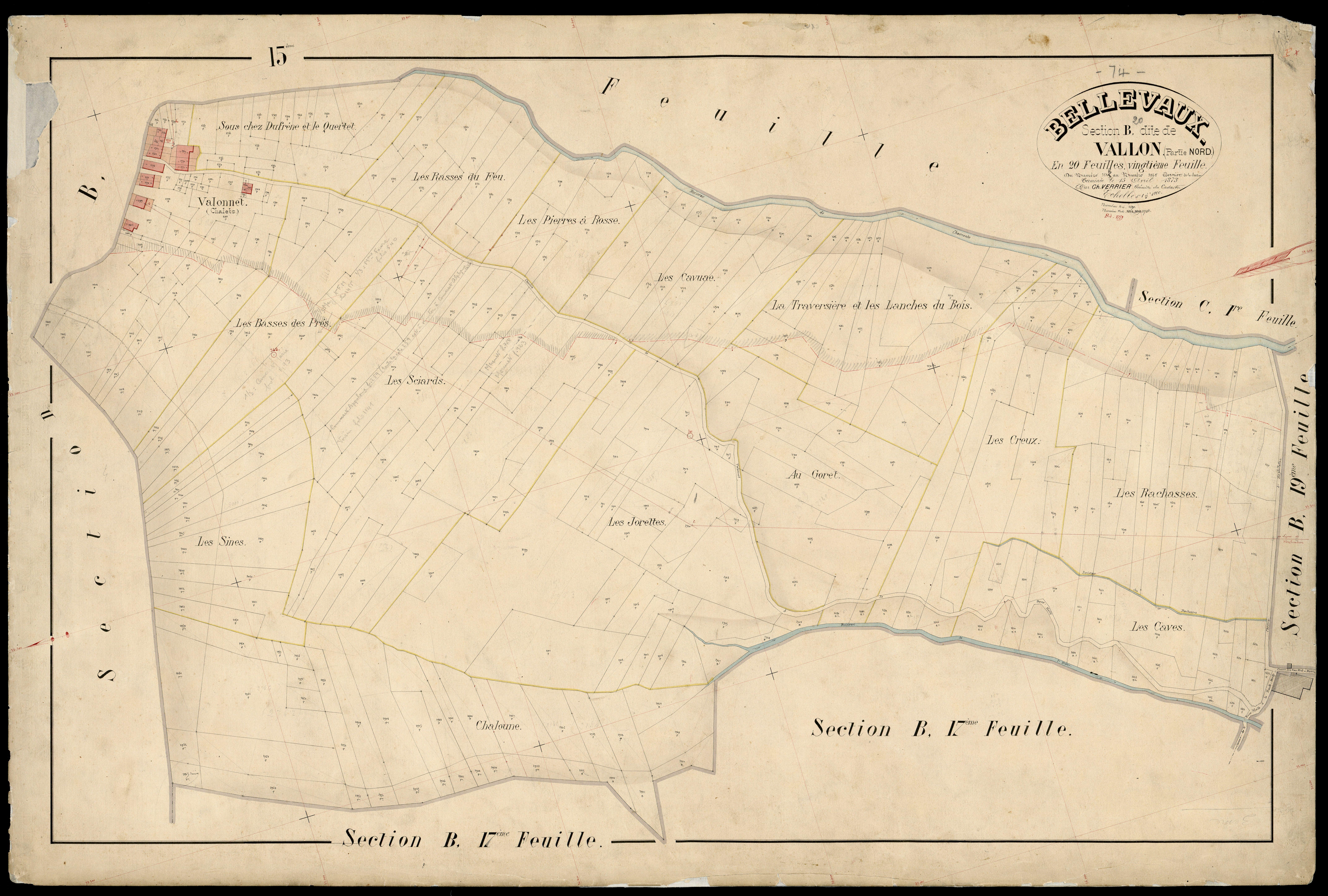 Section C : Vallon (partie sud) - 1874