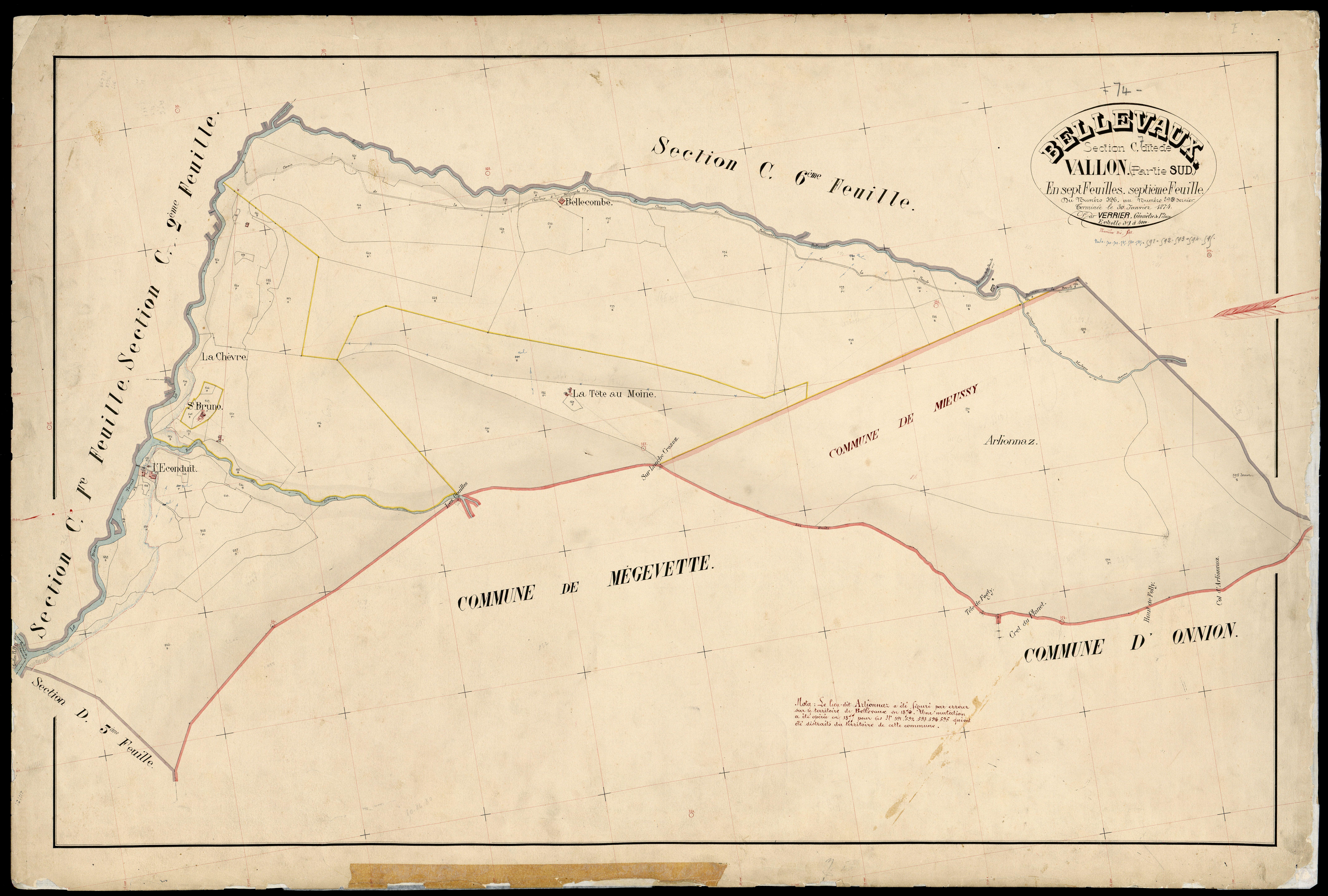 Section D : Vallon (partie ouest) - 1874