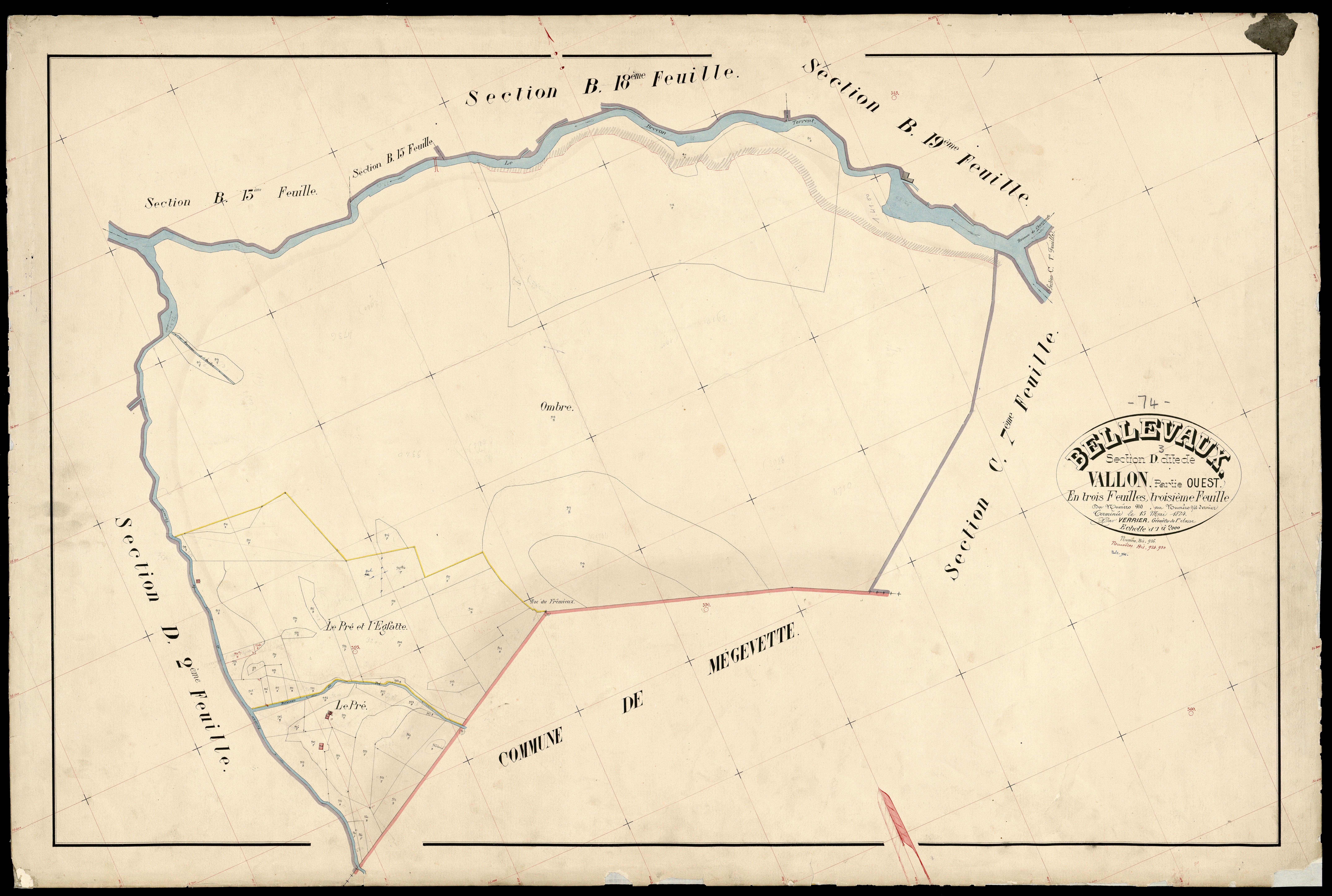 Section E : Bellevaux nord - 1874
