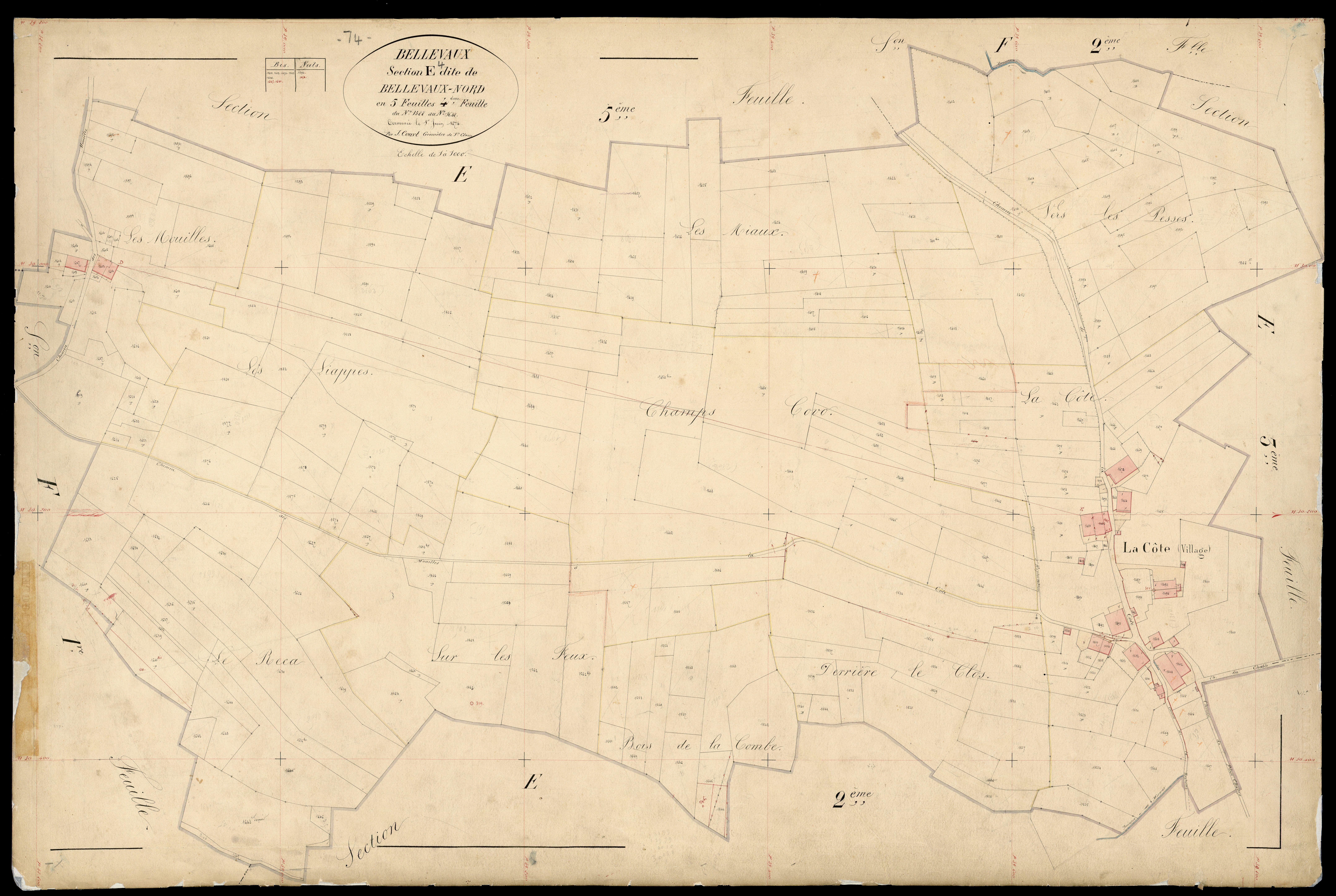 3 P 3 2738 - Feuille n° , parcelles n° 1649 à 1947 - 1er juin 1874