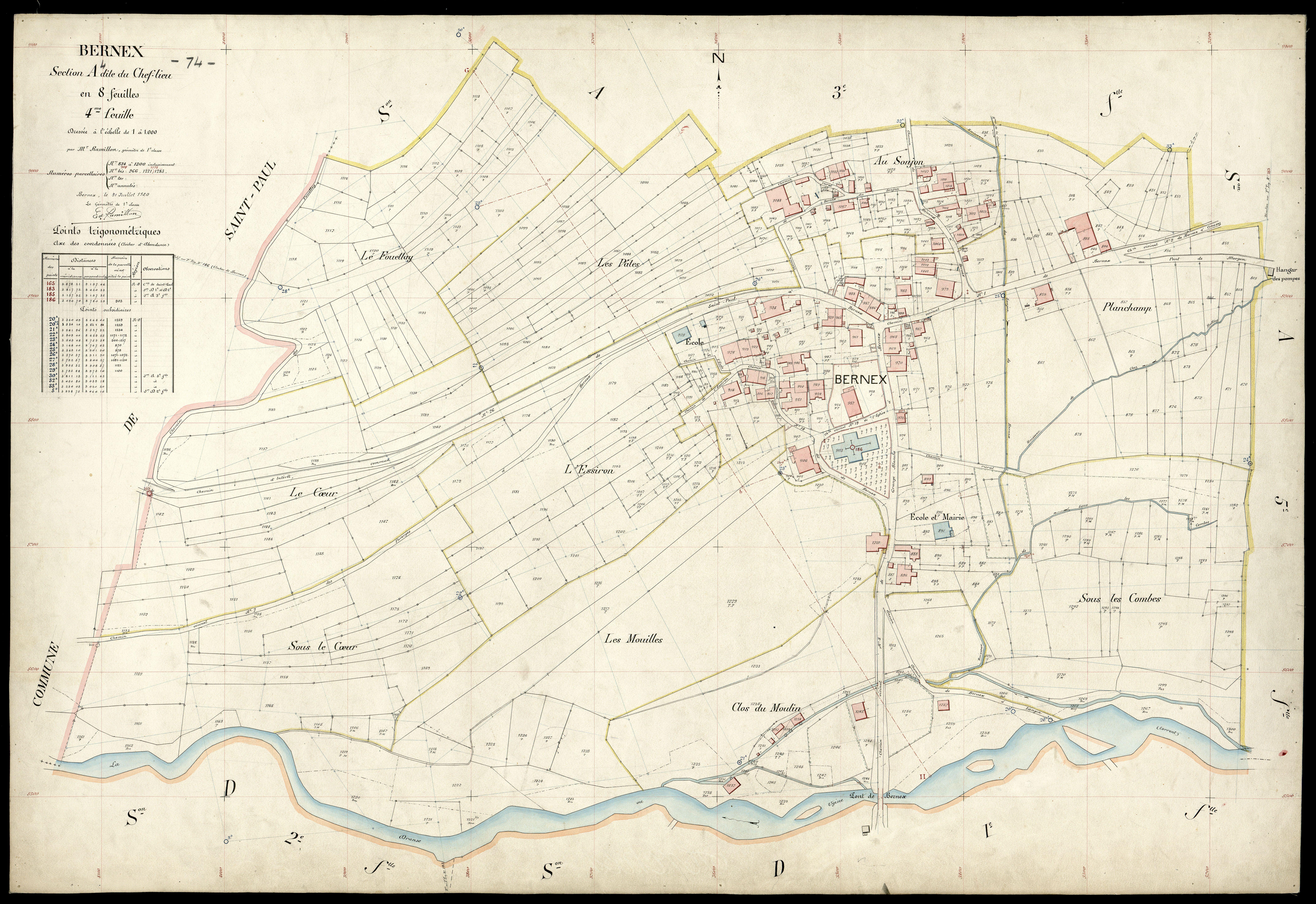 3 P 3 2749 - Feuille n° , parcelles n° 1301 à 2200 - 12 juillet 1920
