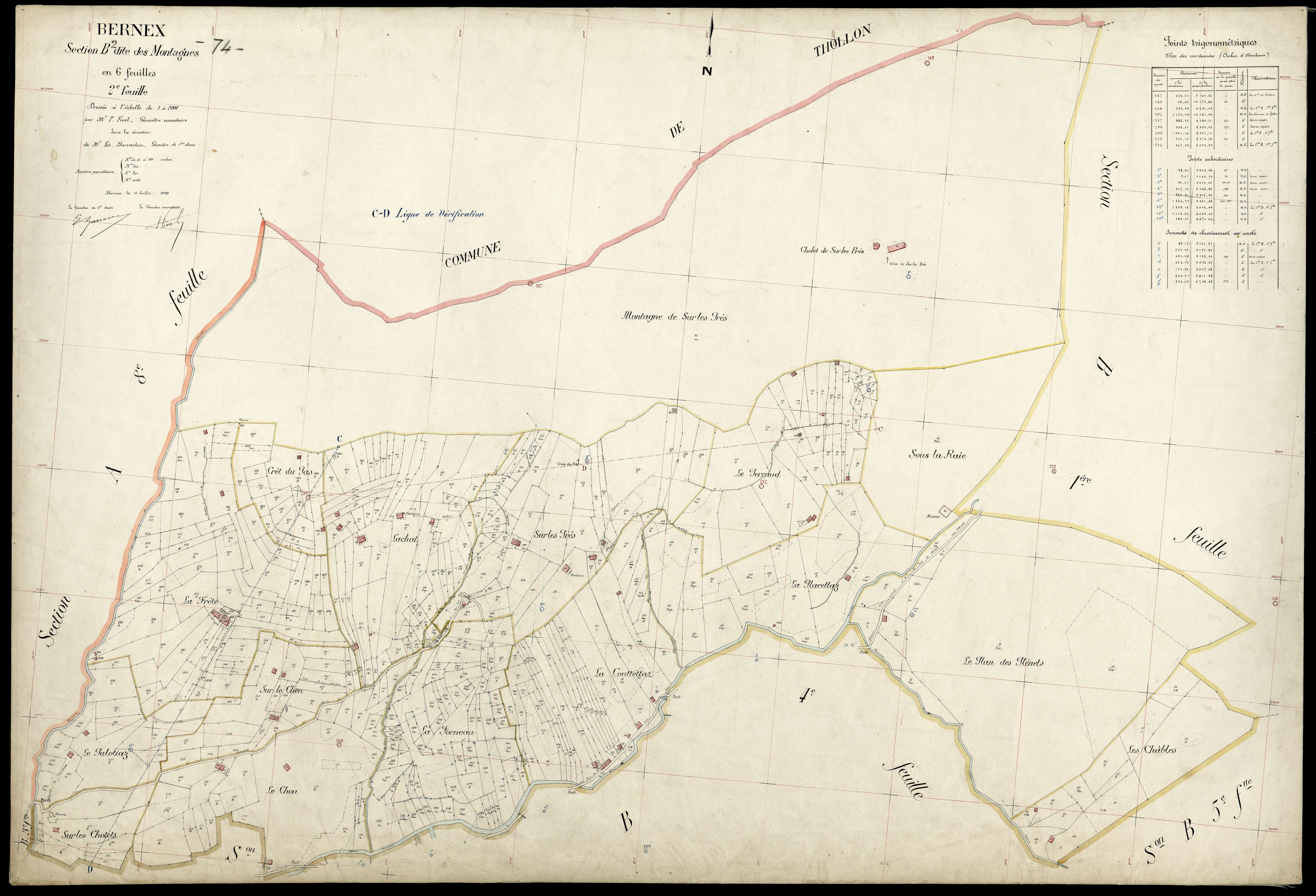 3 P 3 2755 - Feuille n° 3, parcelles n° 90 à 872 - 12 juillet 1920