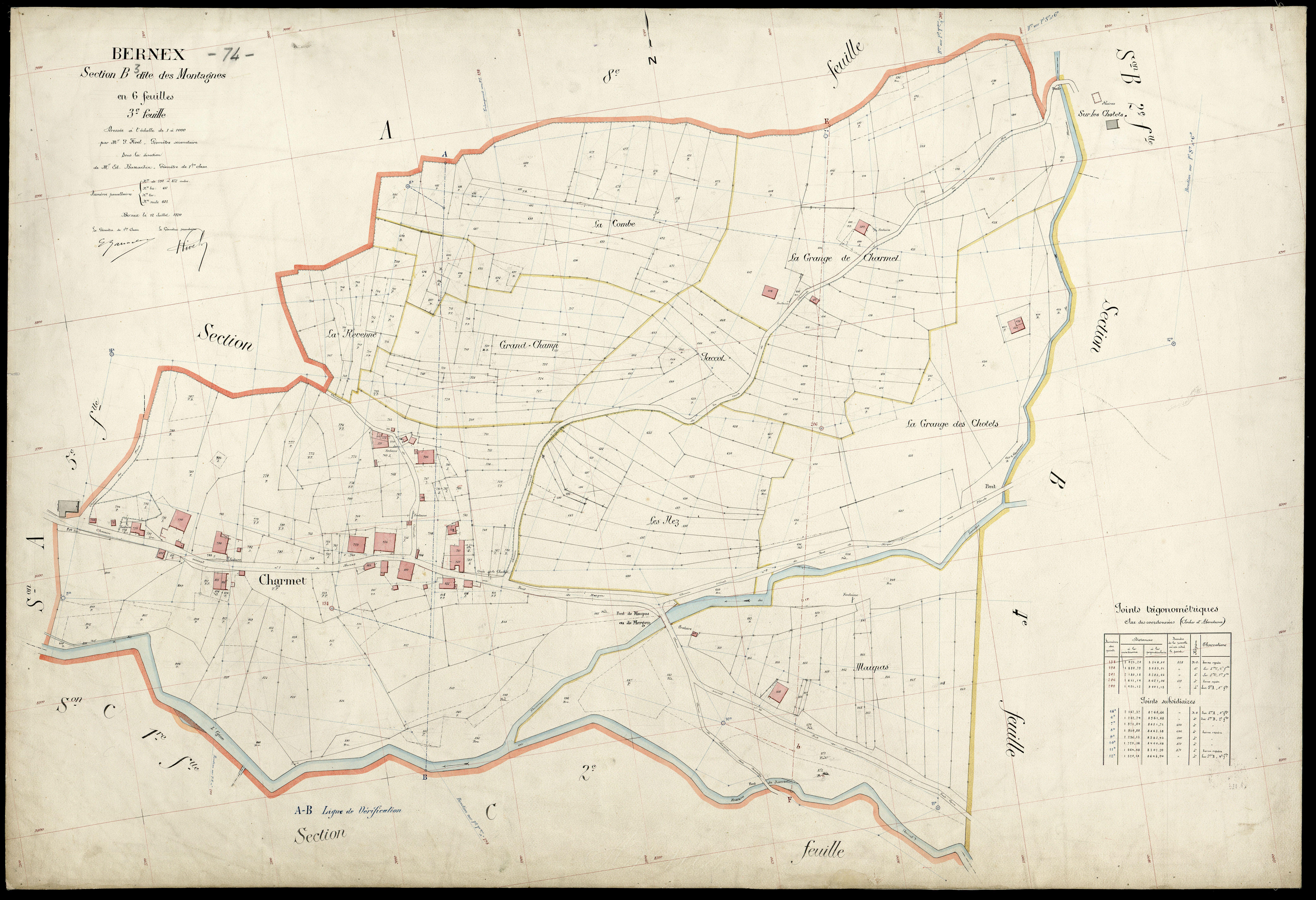 3 P 3 2756 - Feuille n° 4, parcelles n° 873 à 122 - 12 juillet 1920