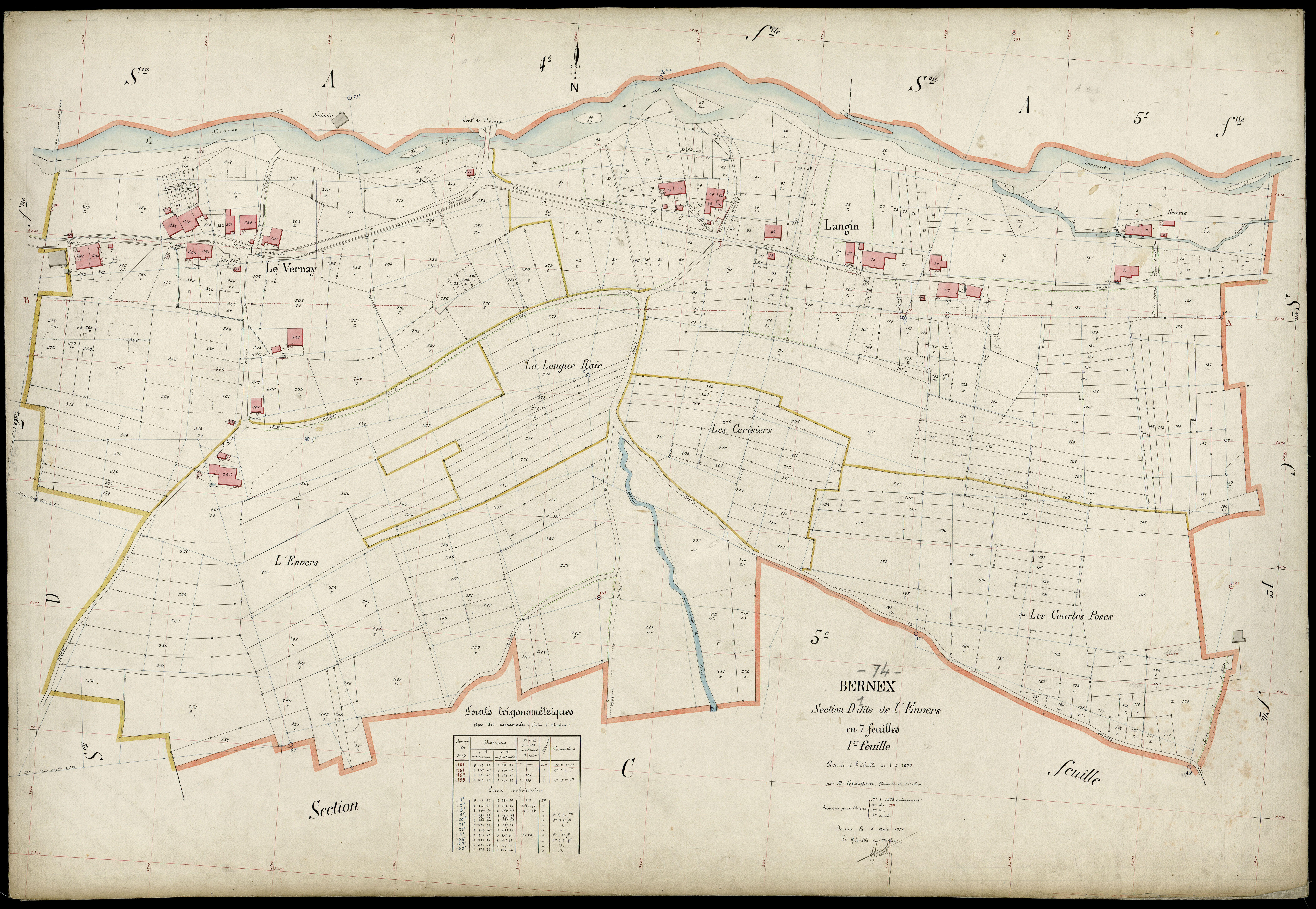 3 P 3 2765 - Feuille n° 2, parcelles n° 379 à 98 - 8 août 1920