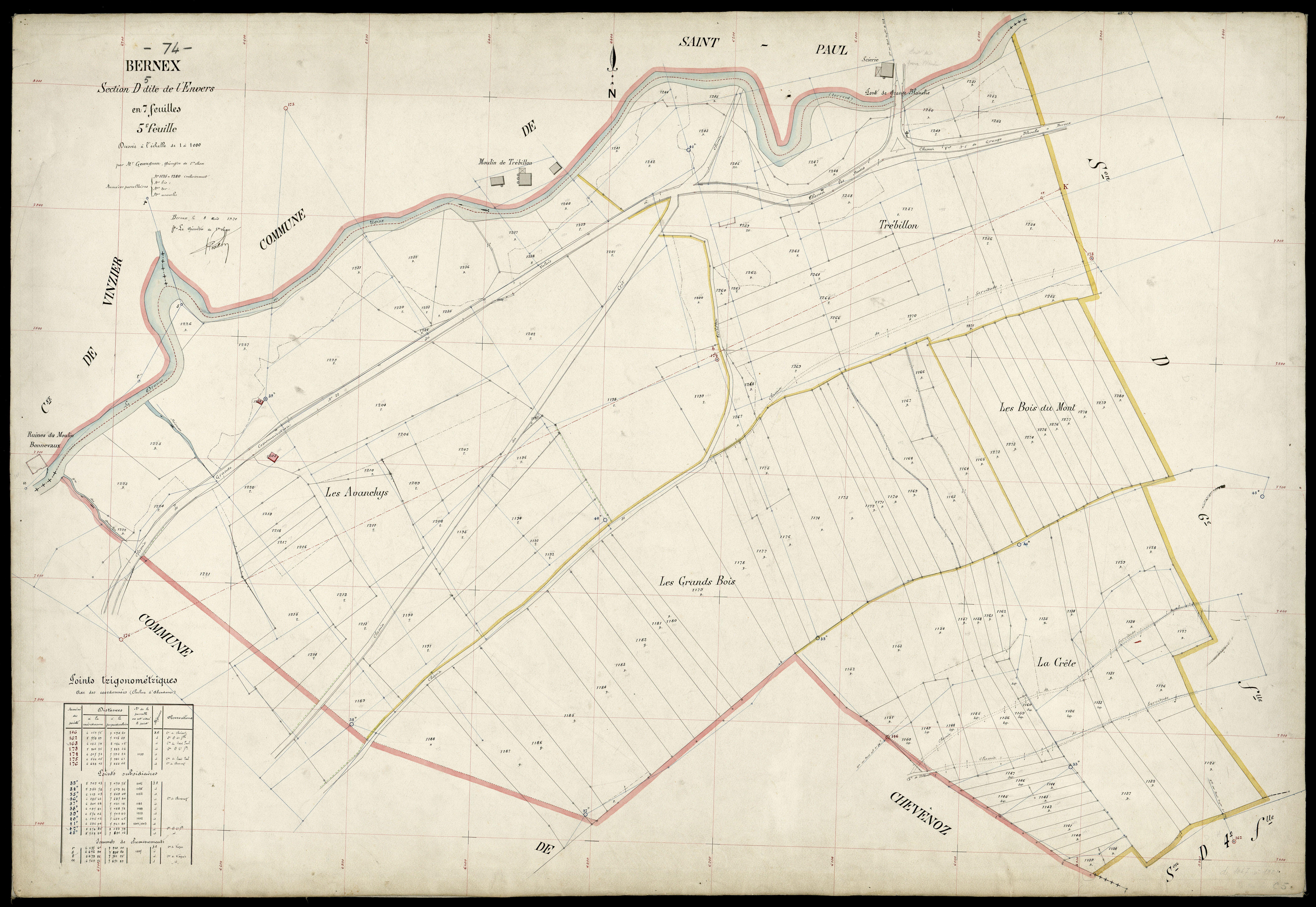 3 P 3 2769 - Feuille n° 6, parcelles n° 1281 à 1426 - 12 juillet 1920