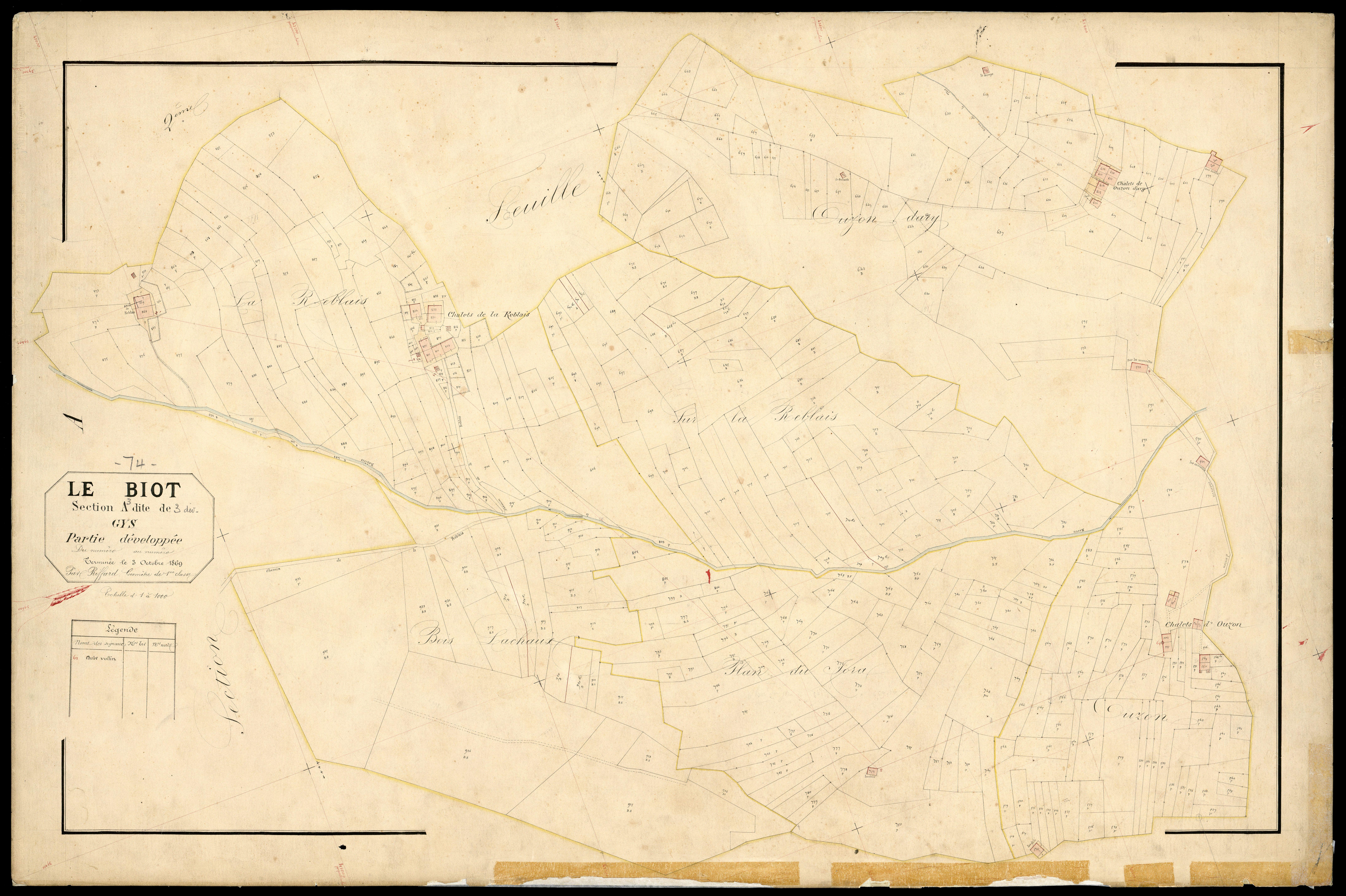 3 P 3 2776 - Feuille n° 4, parcelles n° 936 à 109 - 25 août 1868
