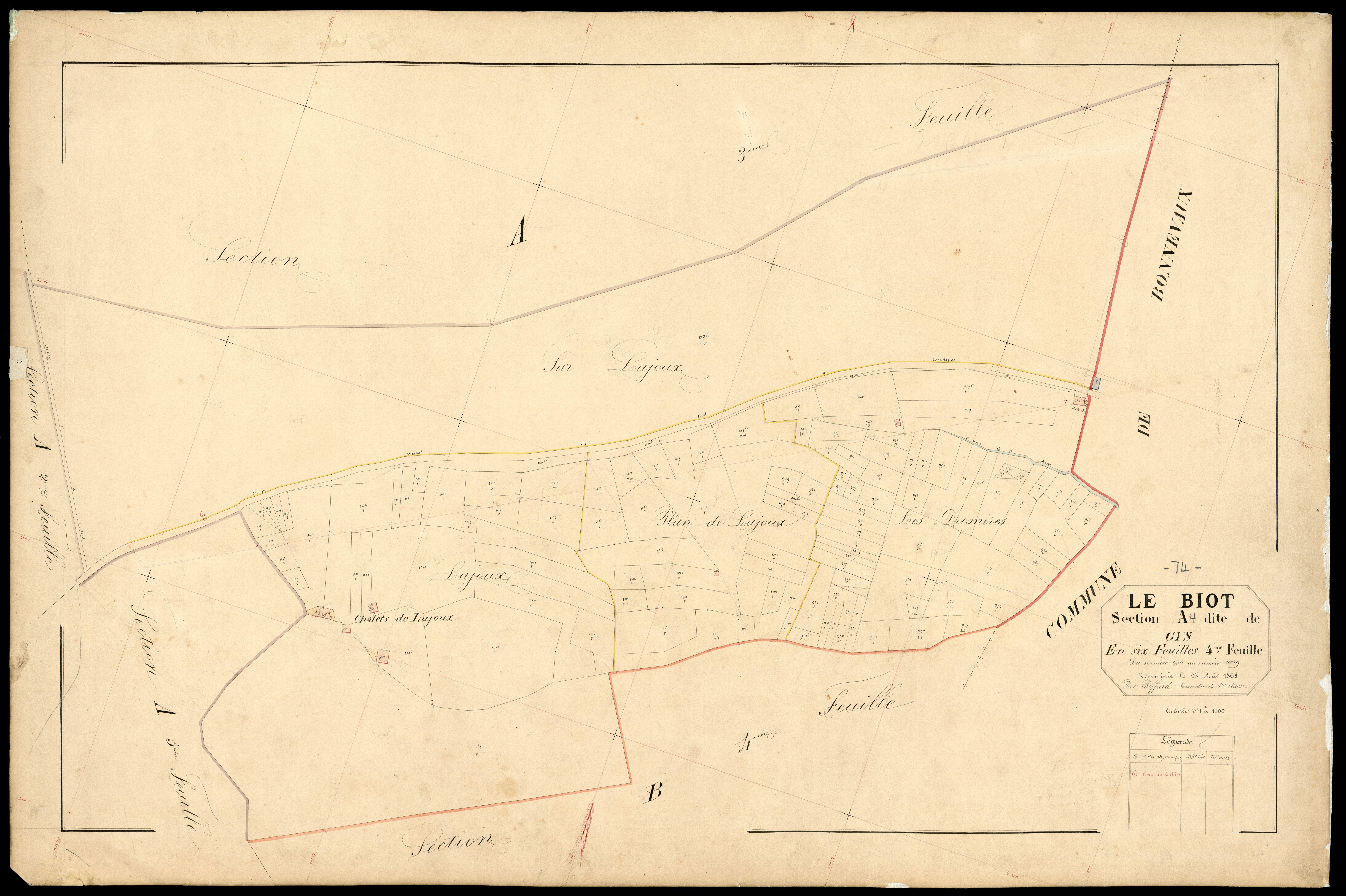 3 P 3 2777 - Feuille n° , parcelles n° 1060 à 127 - 5 septembre 1868