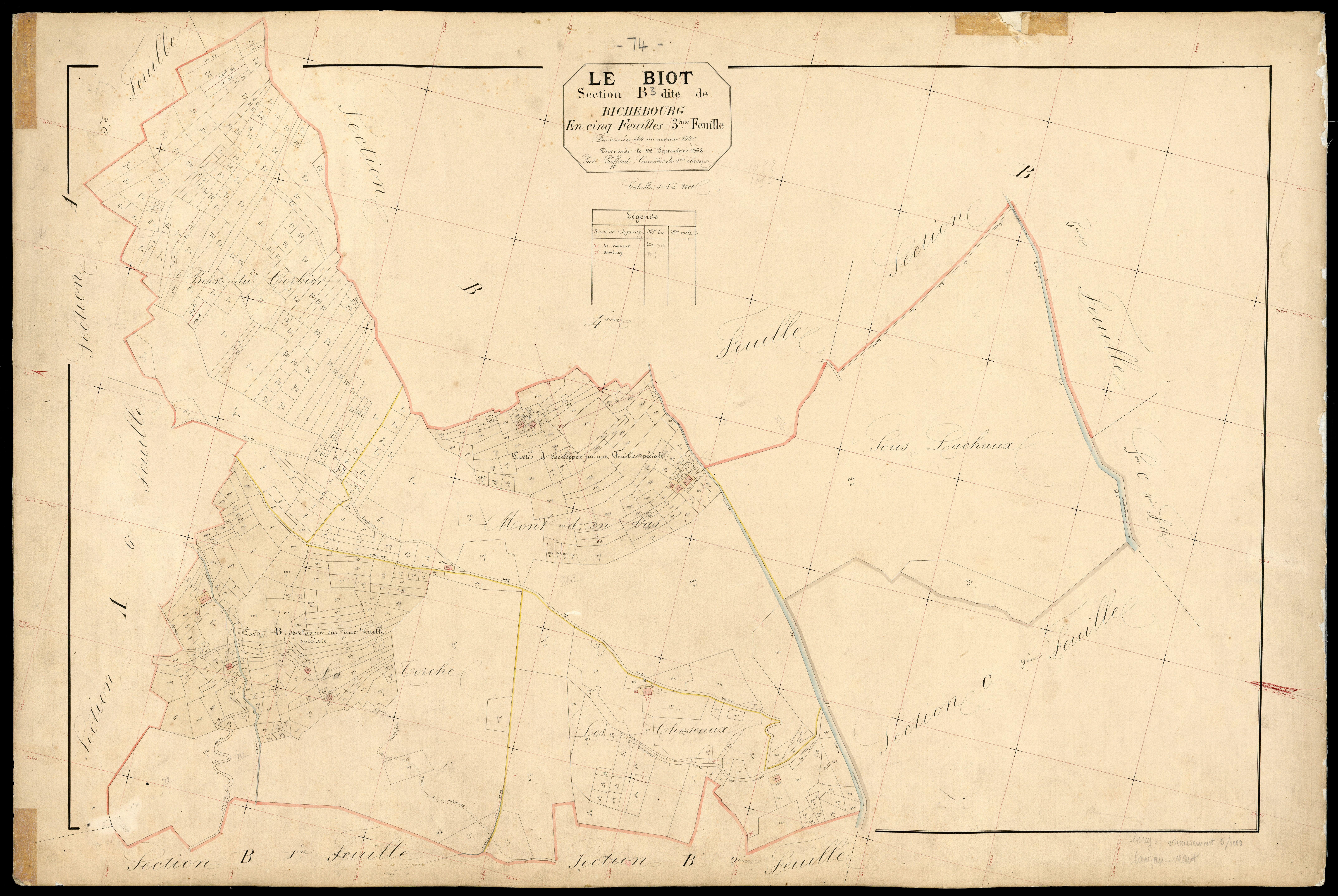 3 P 3 2782 - Feuille n° 3 bis -