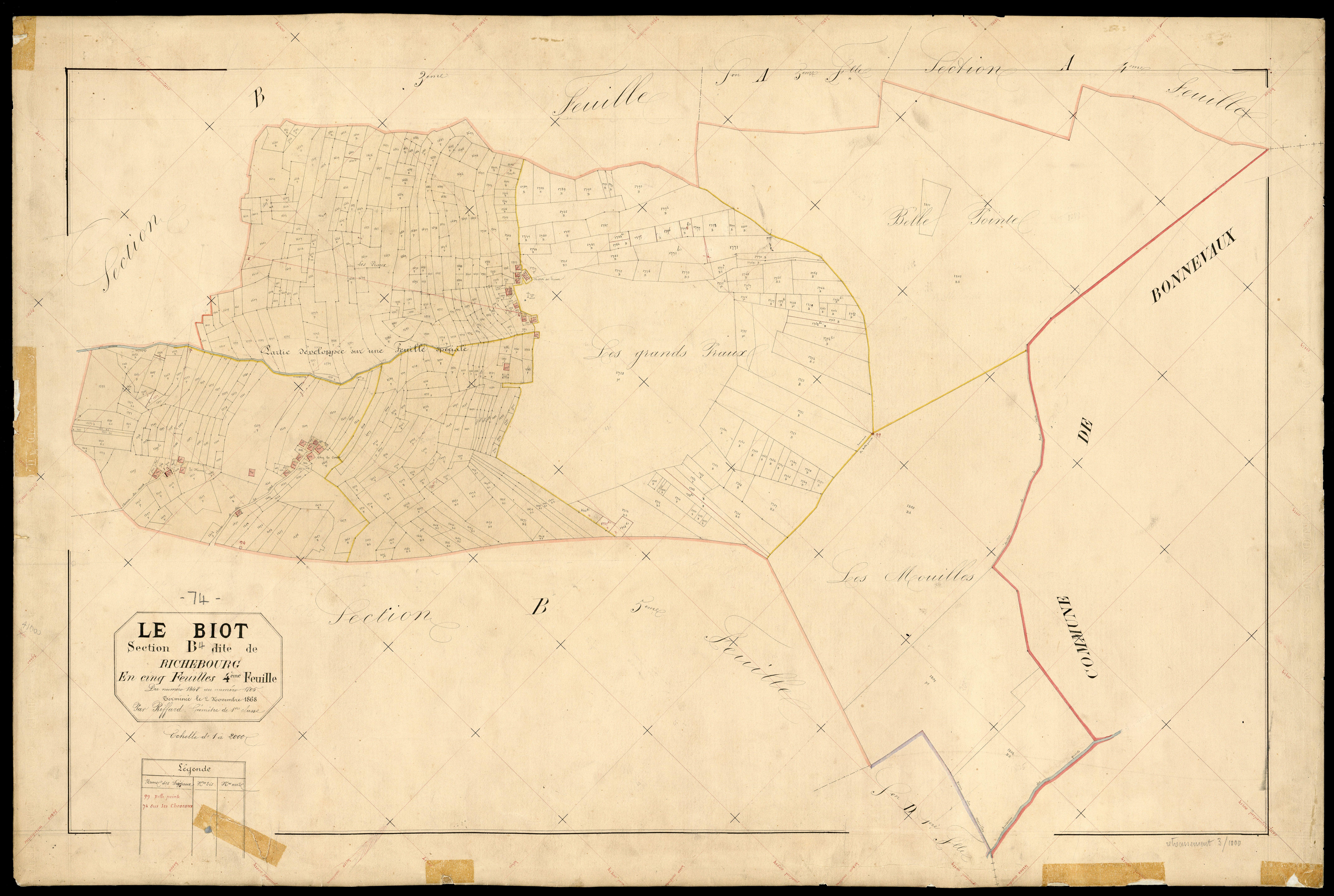 3 P 3 2784 - Feuille n° 4 bis, parcelles n° 137 à 1722 -