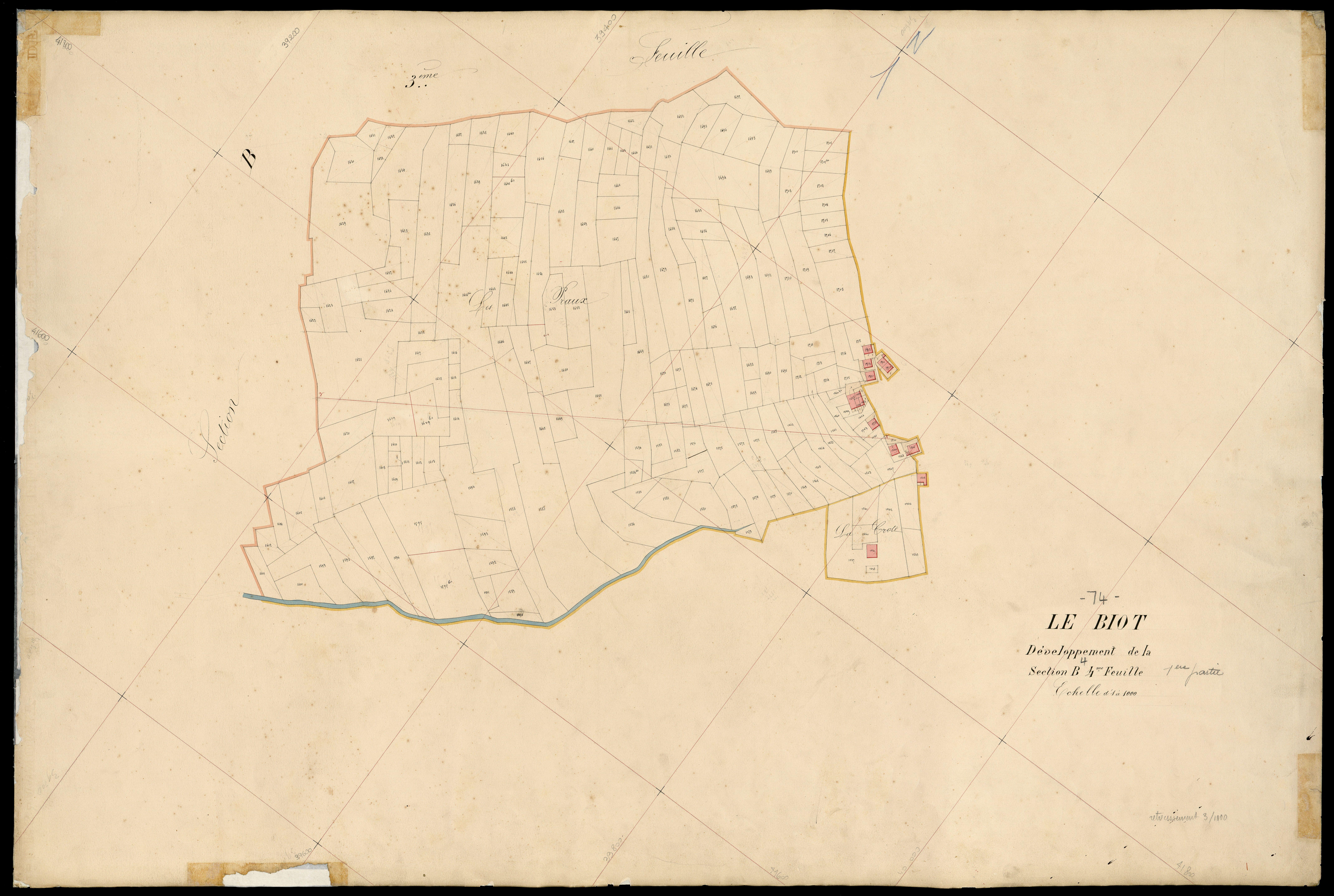 3 P 3 2785 - Feuille n° 4 ter, parcelles n° 1348 à 136 -