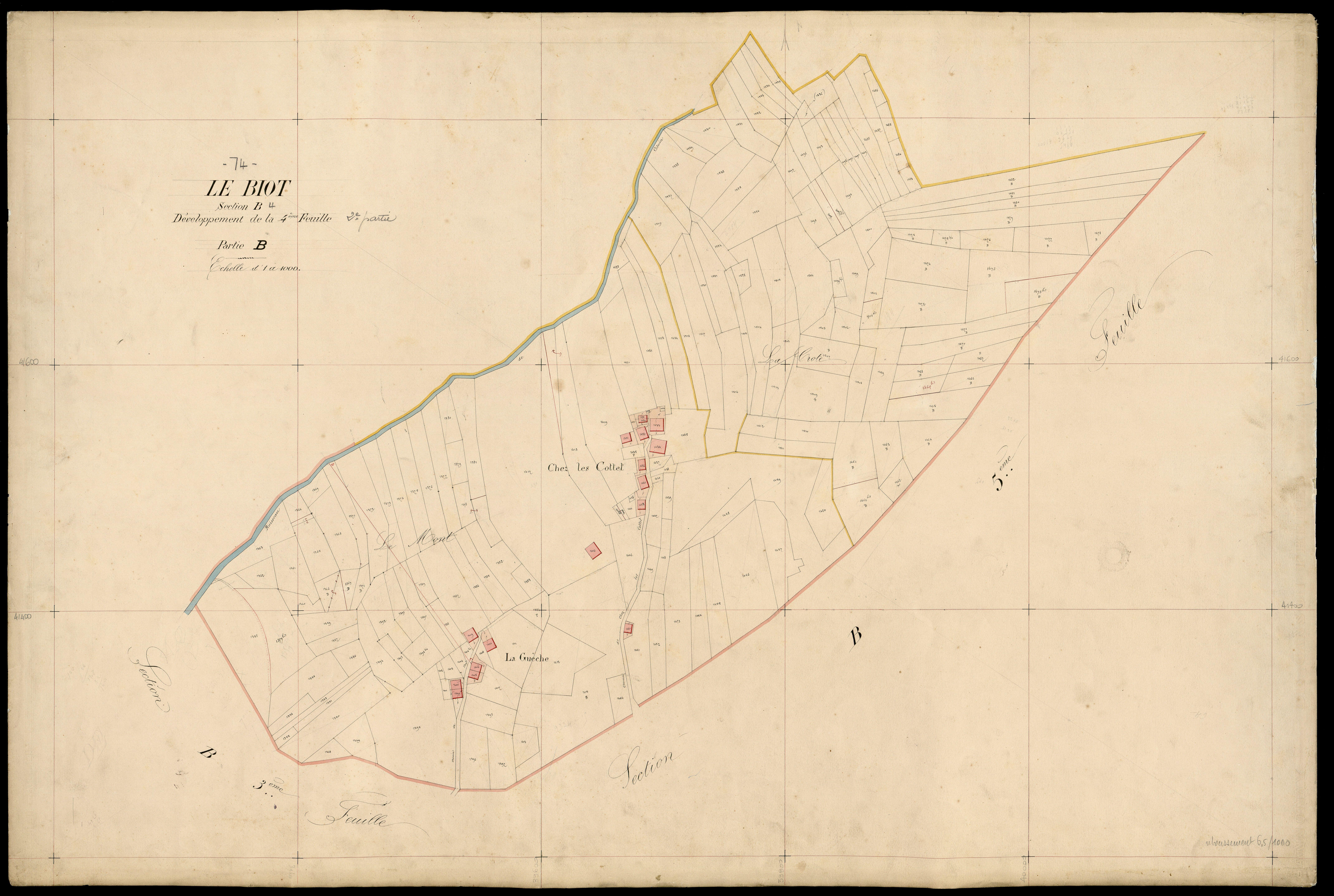 3 P 3 2786 - Feuille n° , parcelles n° 1806 à 1833 - 15 septembre 1868