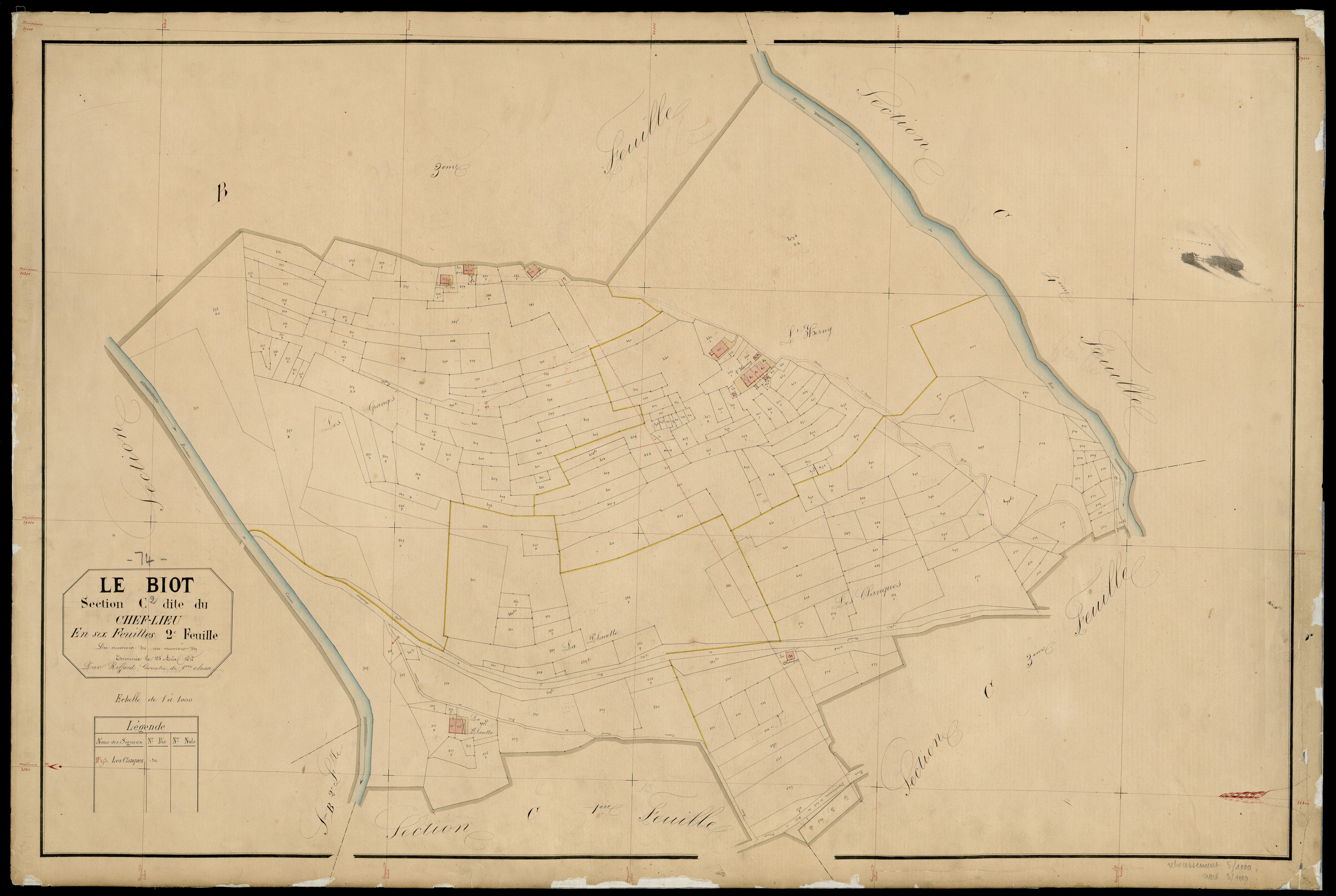 3 P 3 2789 - Feuille n° 3, parcelles n° 40 à 1321 - 5 septembre 1868