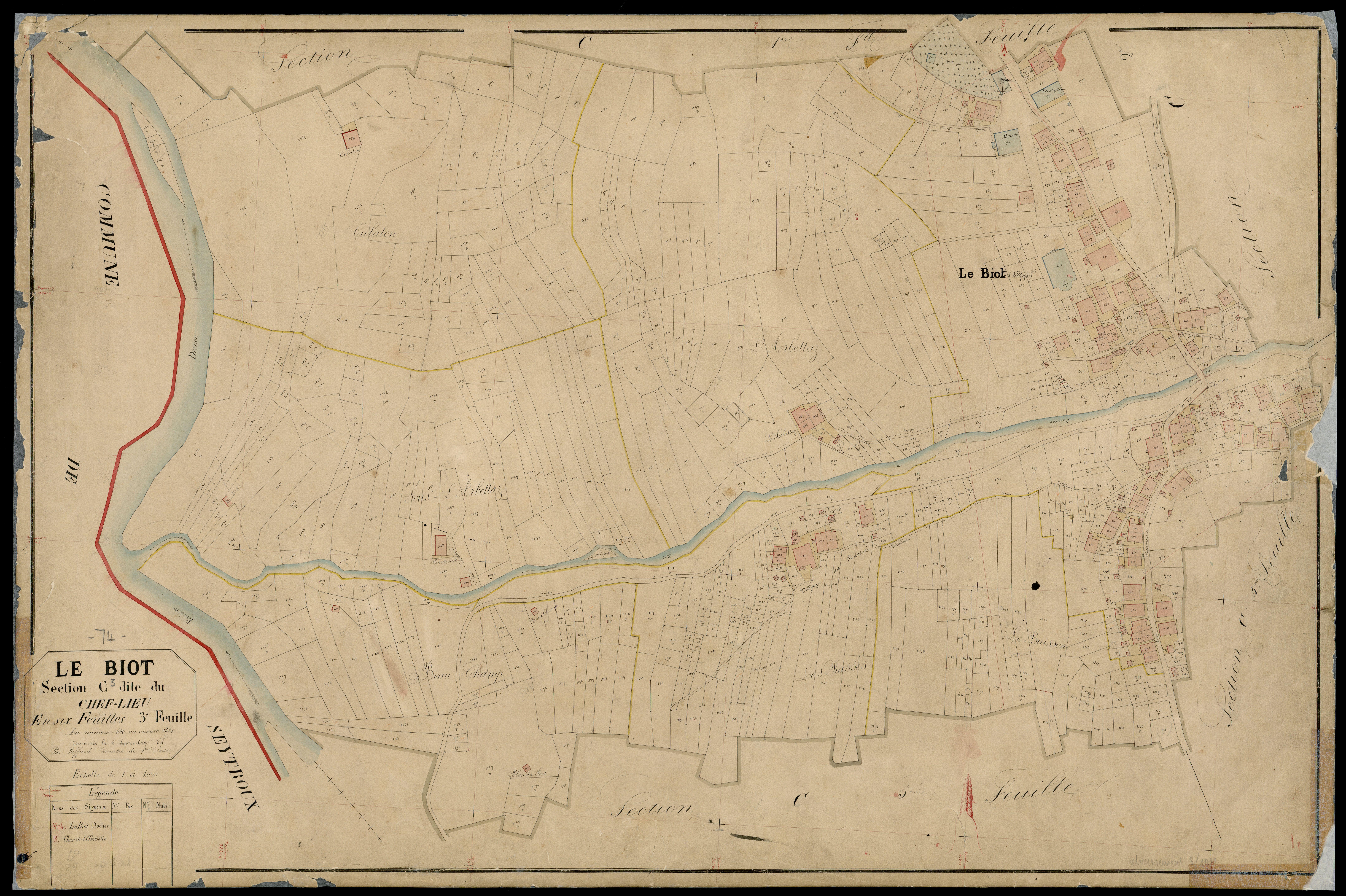 3 P 3 2790 - Feuille n° 4, parcelles n° 1322 à 161 - 5 septembre 1868
