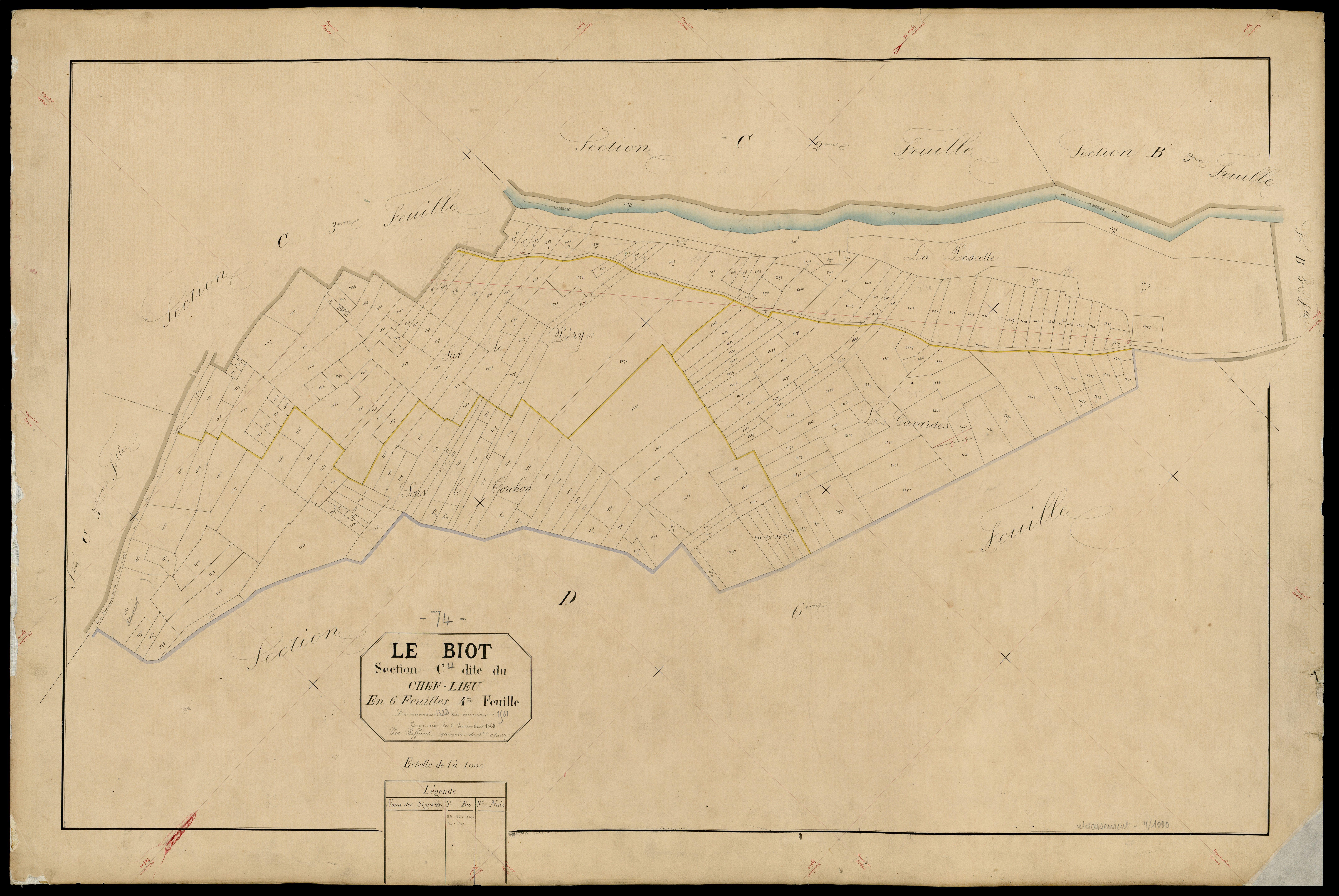 3 P 3 2791 - Feuille n° , parcelles n° 162 à 1862 - 5 septembre 1868