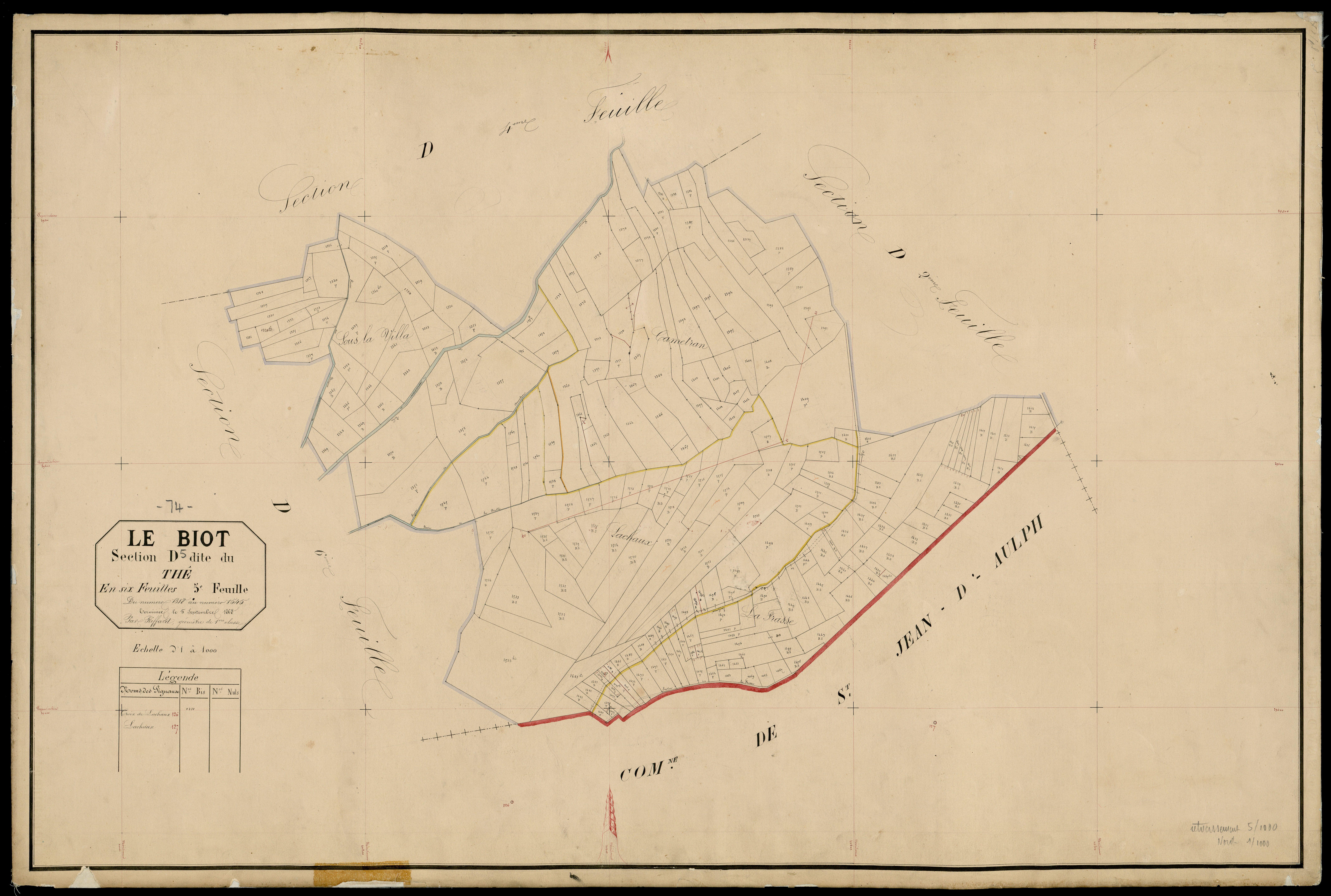 3 P 3 2798 - Feuille n° 6, parcelles n° 146 à 1921 - 5 septembre 1868