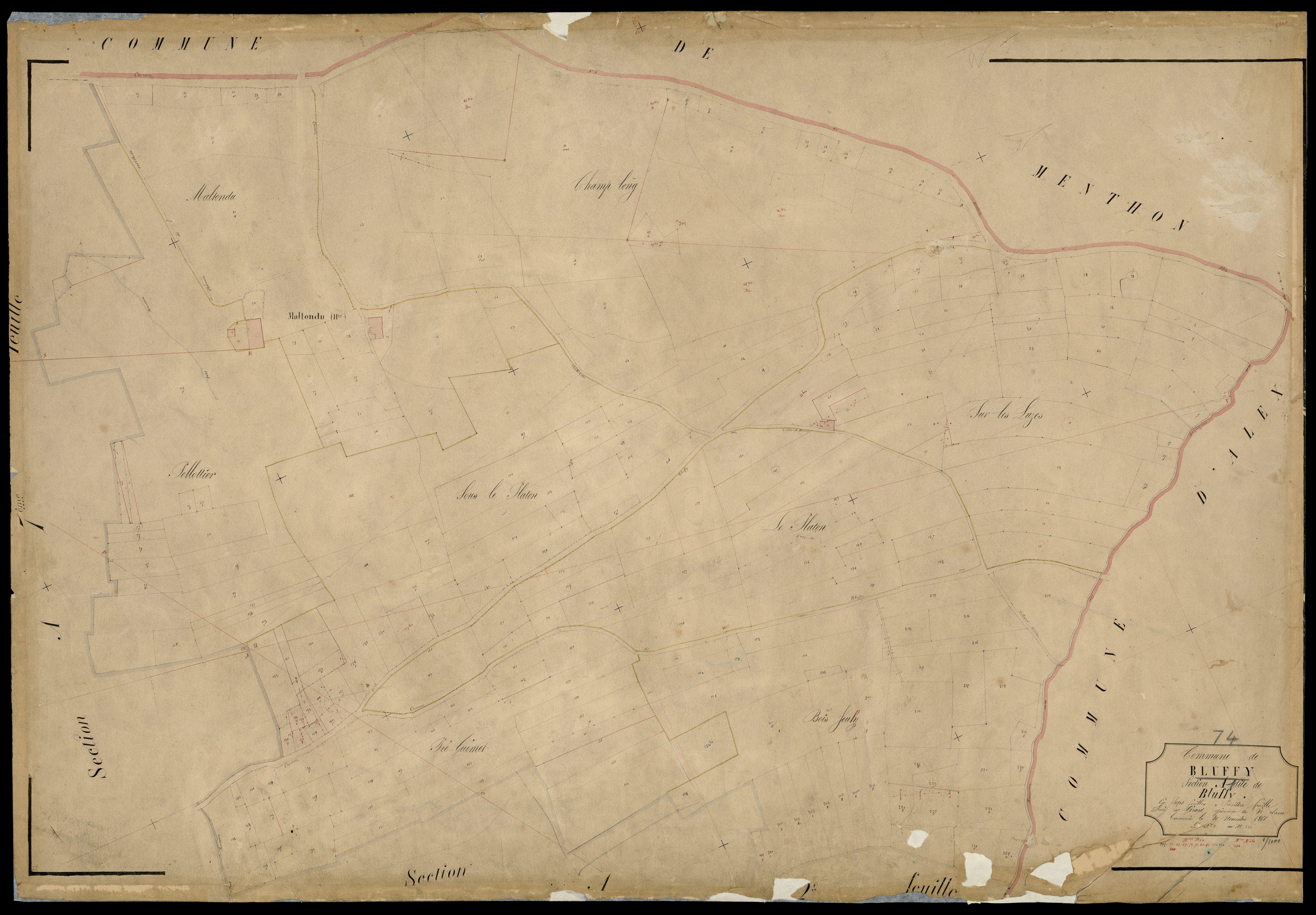 3 P 3 2813 - Feuille n° 2, parcelles n° 230 à 412 - 17 novembre 1866