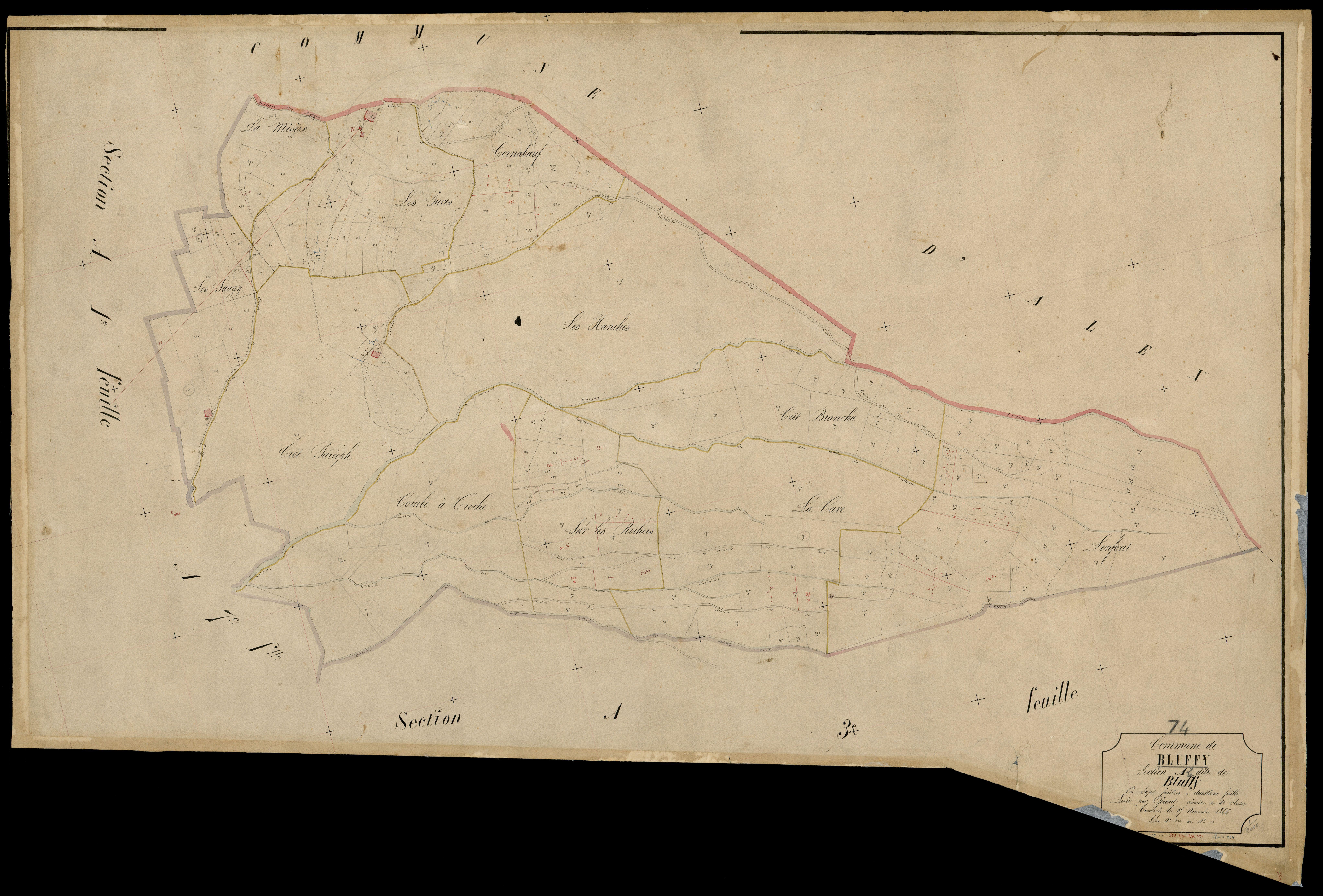 3 P 3 2814 - Feuille n° 3, parcelles n° 413 à 70 - 20 novembre 1866