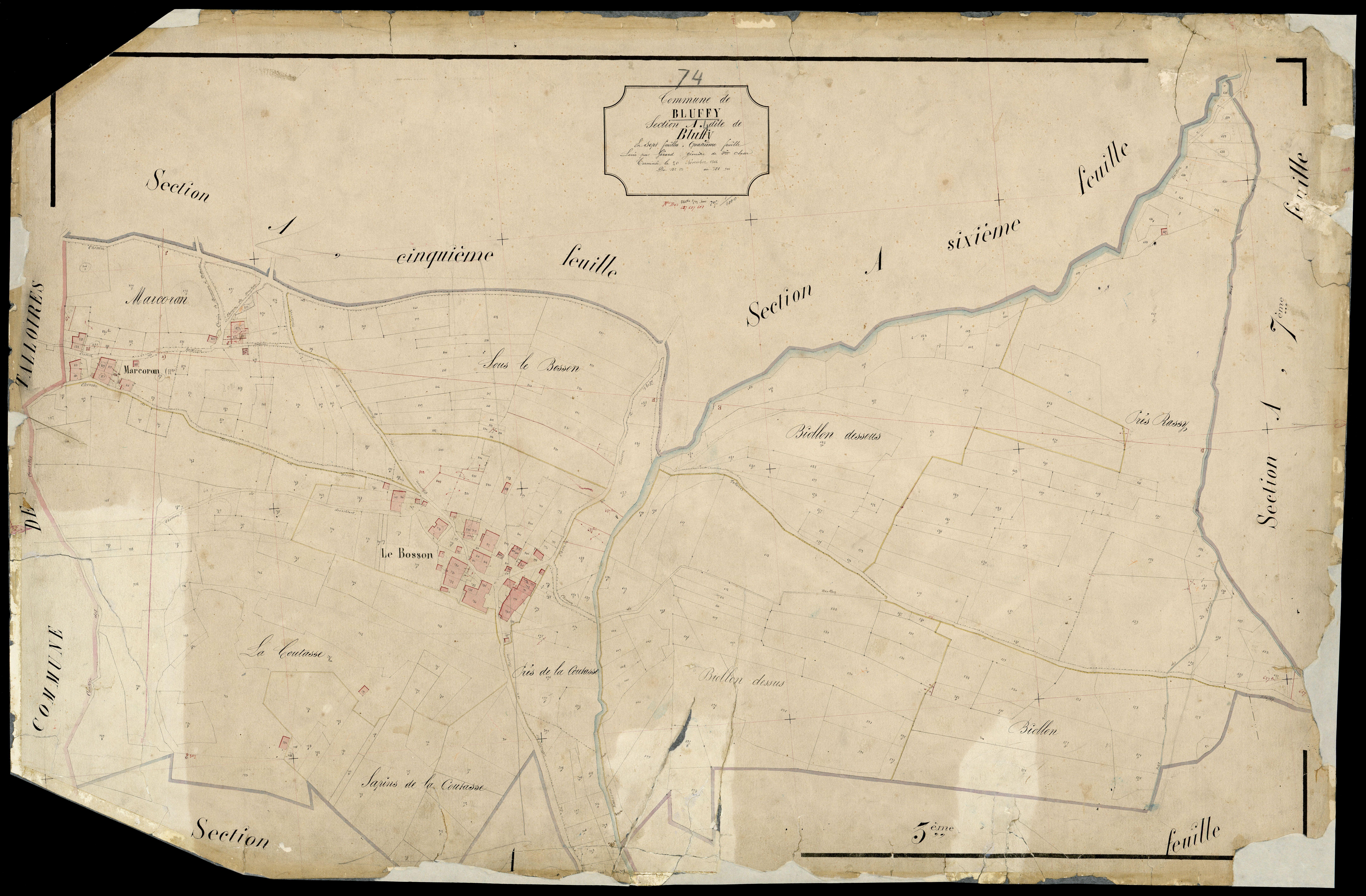 3 P 3 2816 - Feuille n° , parcelles n° 901 à 111 - 20 novembre 1866