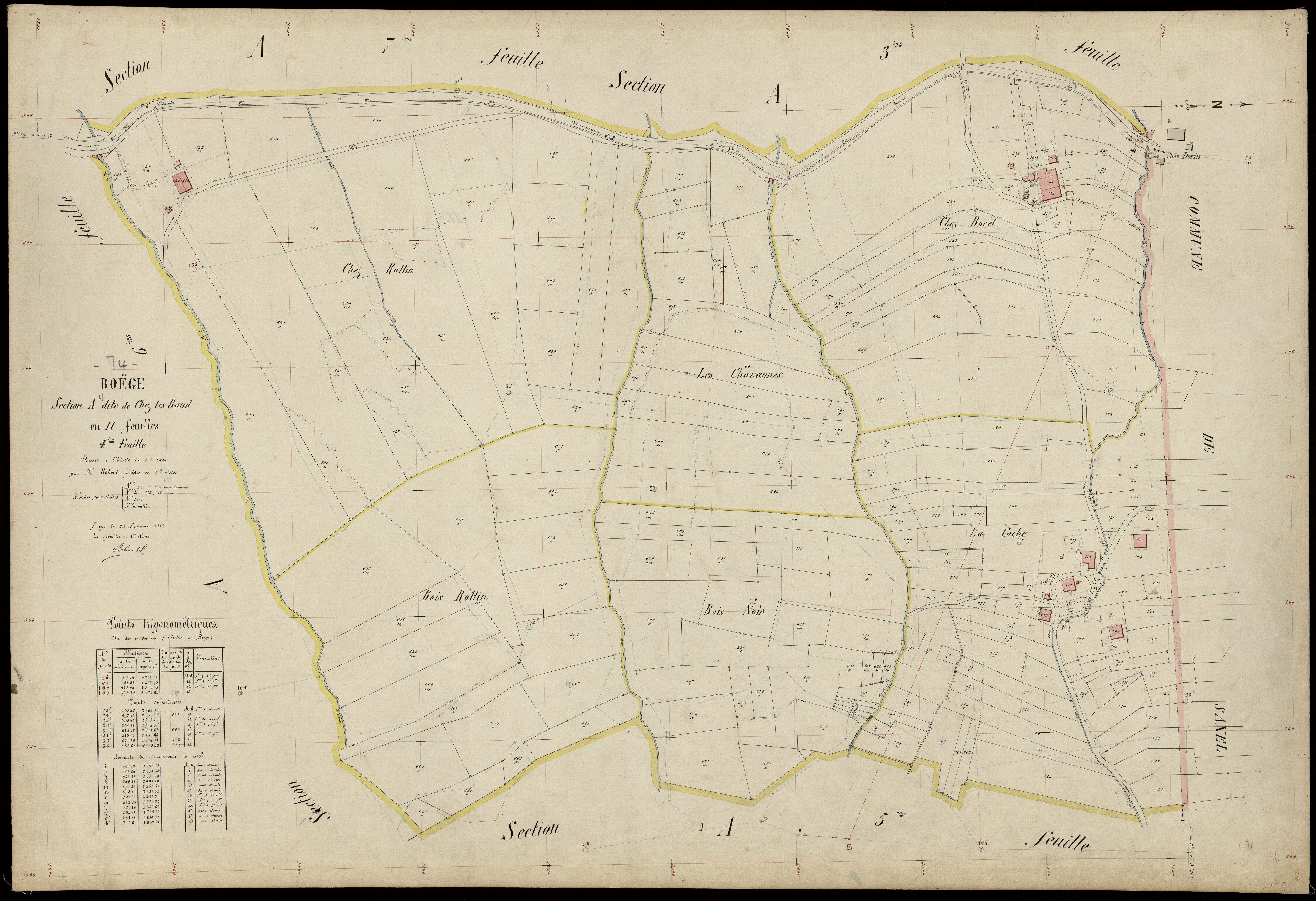 3 P 3 2828 - Feuille n° , parcelles n° 78 à 897 - 25 septembre 1913