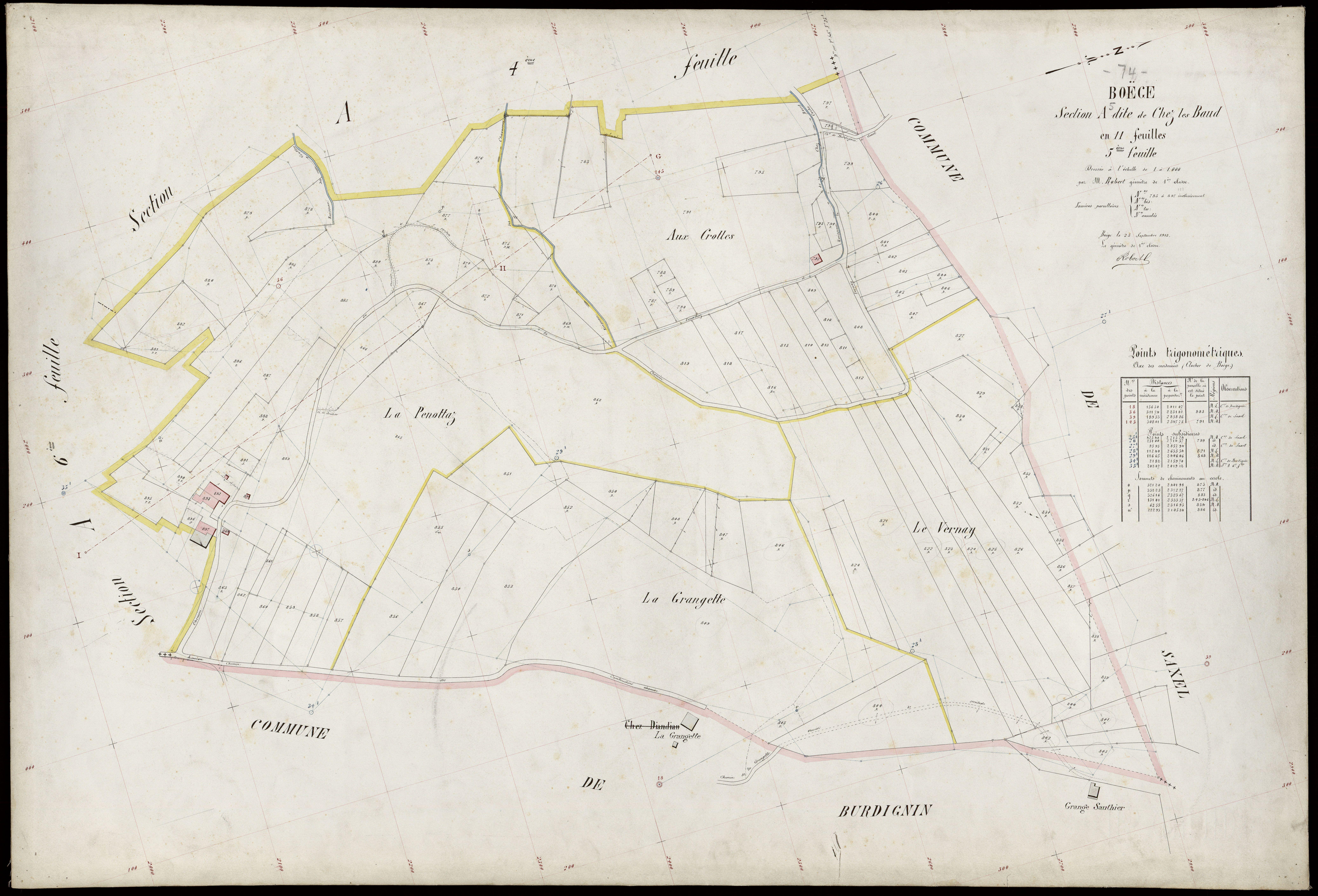 3 P 3 2829 - Feuille n° 6, parcelles n° 898 à 108 - 25 septembre 1913