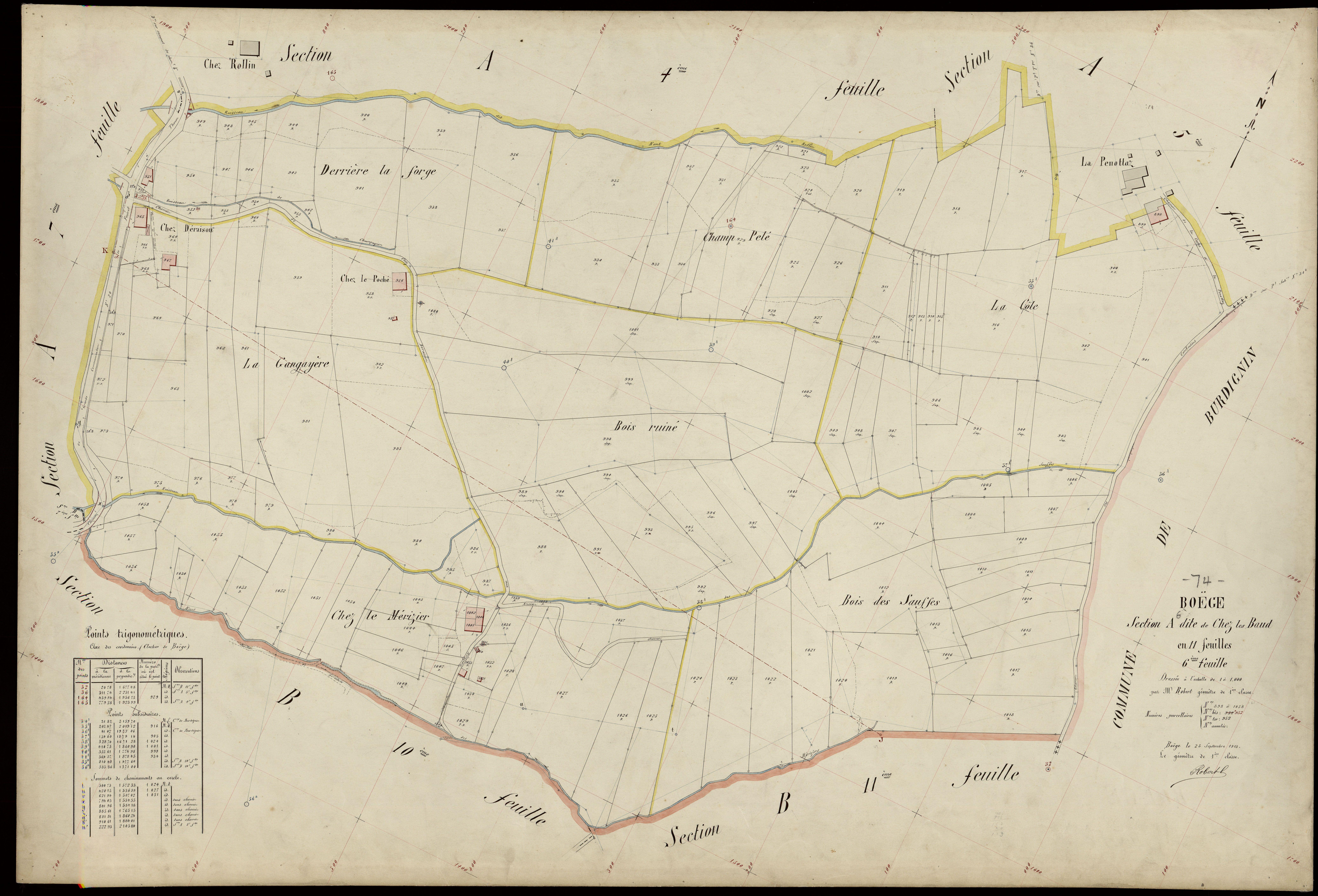 3 P 3 2830 - Feuille n° 7, parcelles n° 109 à 1223 - 25 septembre 1913