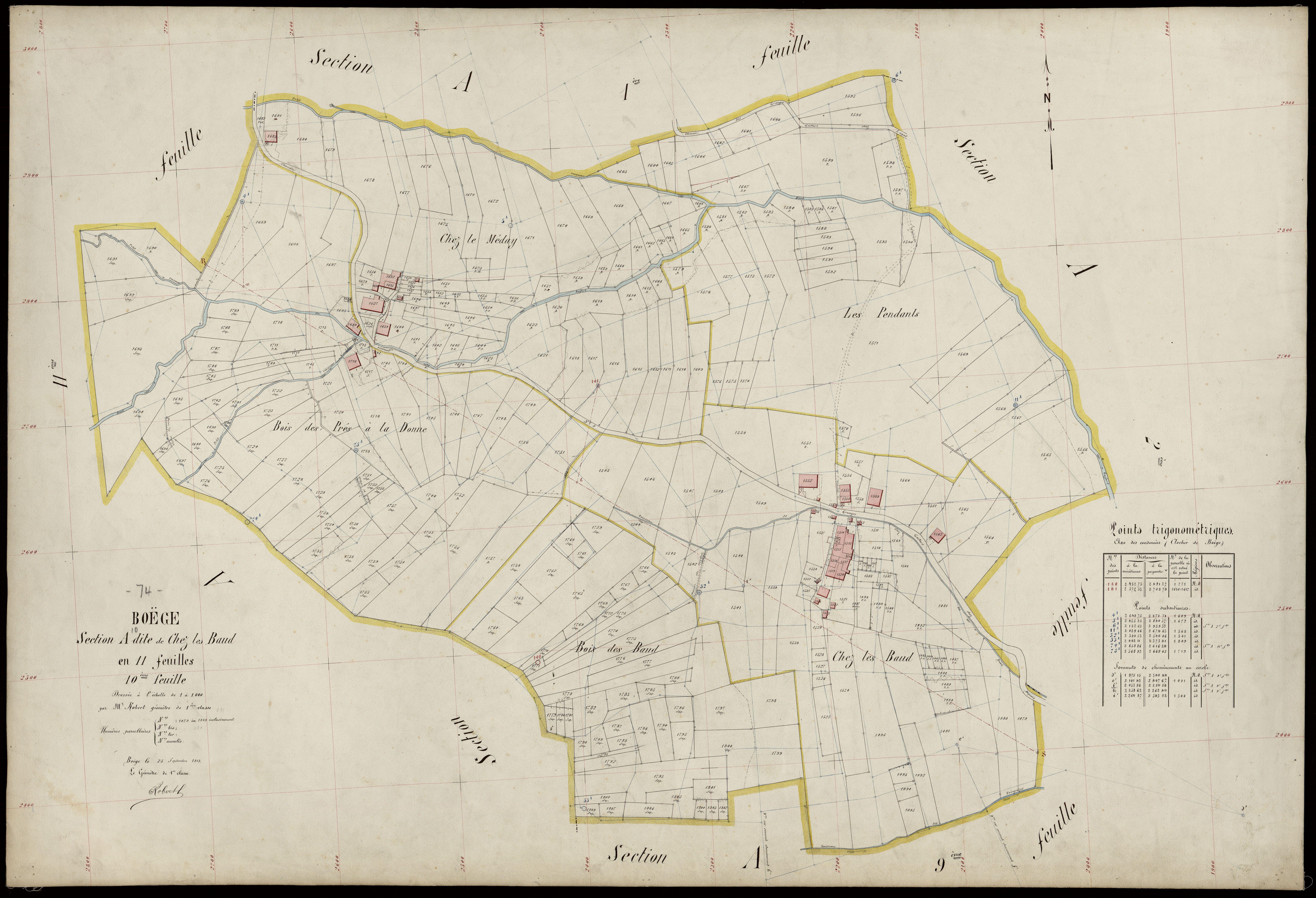3 P 3 2834 - Feuille n° 11, parcelles n° 1810 à 1988 - 25 septembre 1913