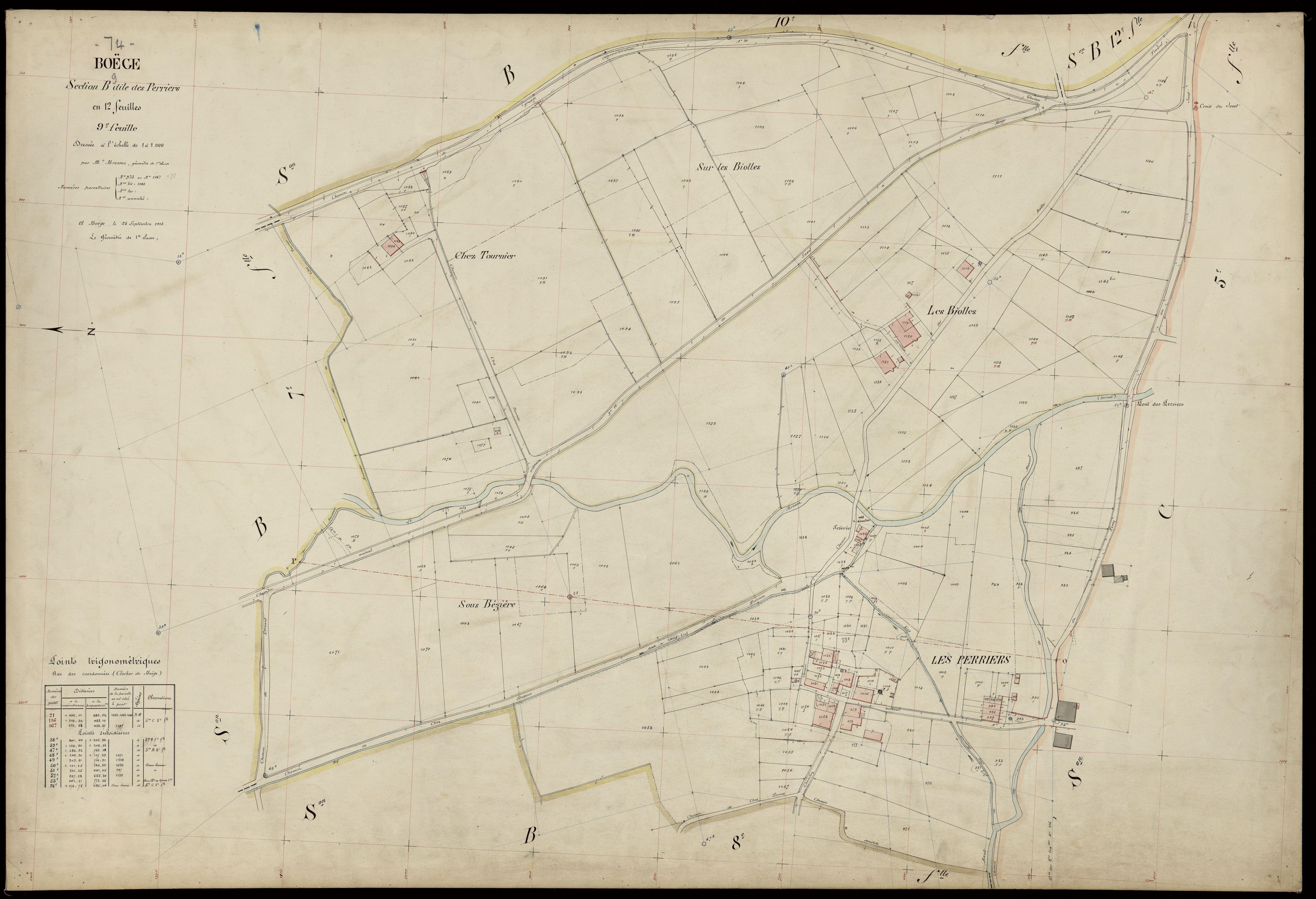 3 P 3 2844 - Feuille n° 10, parcelles n° 1148 à 122 - 25 septembre 1913