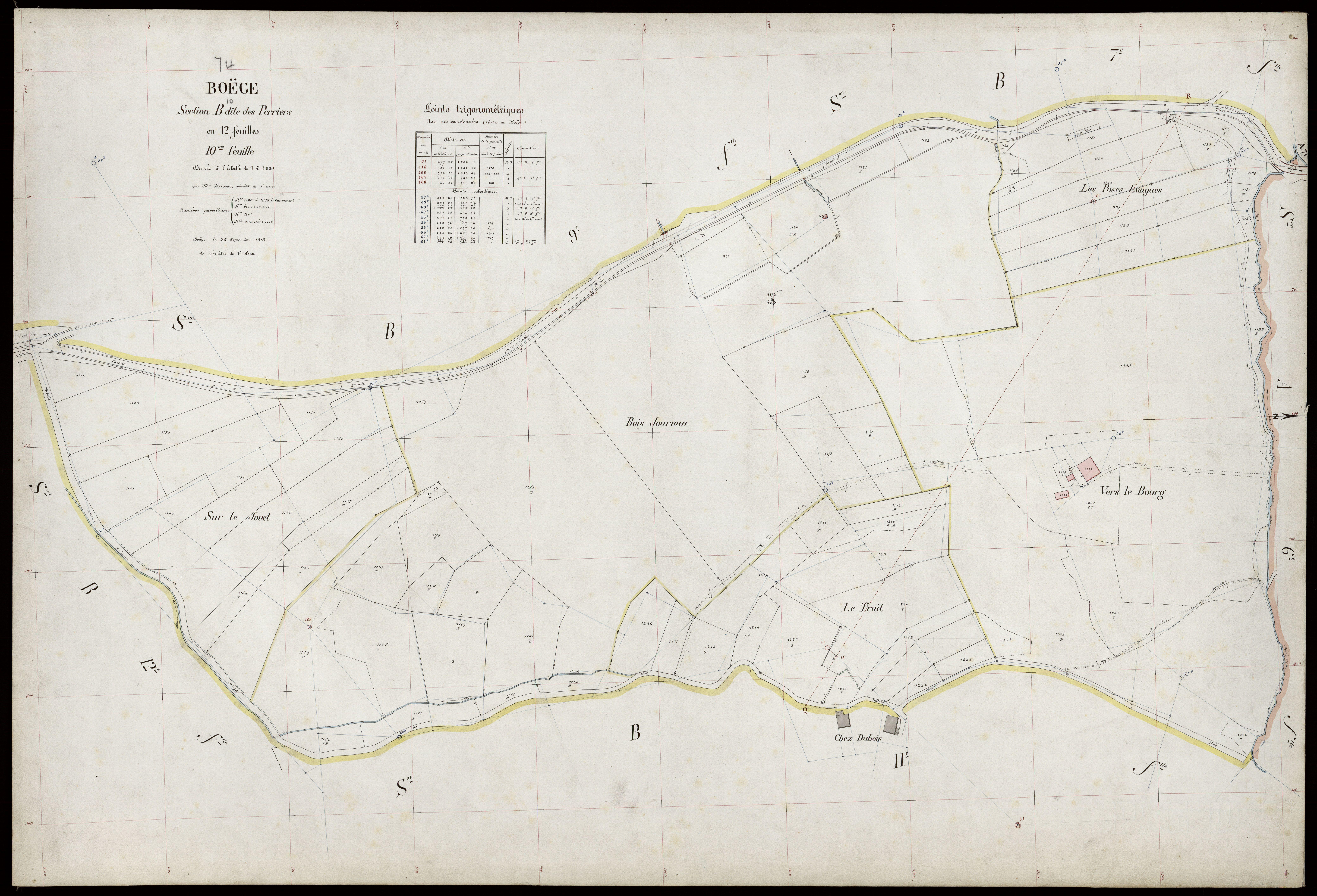 3 P 3 2845 - Feuille n° 11, parcelles n° 1226 à 1367 - 25 septembre 1913