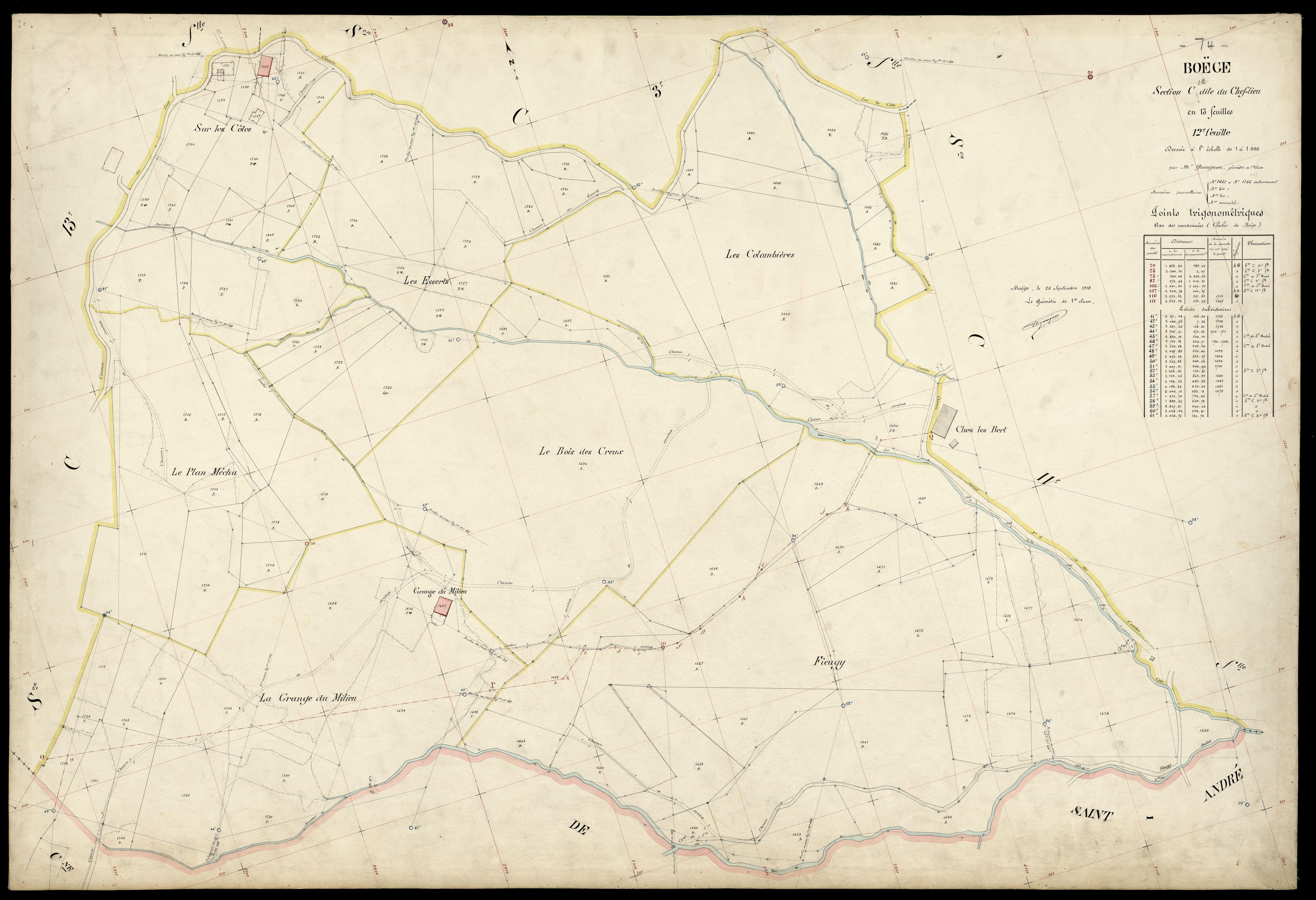 3 P 3 2859 - Feuille n° 13, parcelles n° 176 à 1983 - 25 septembre 1913