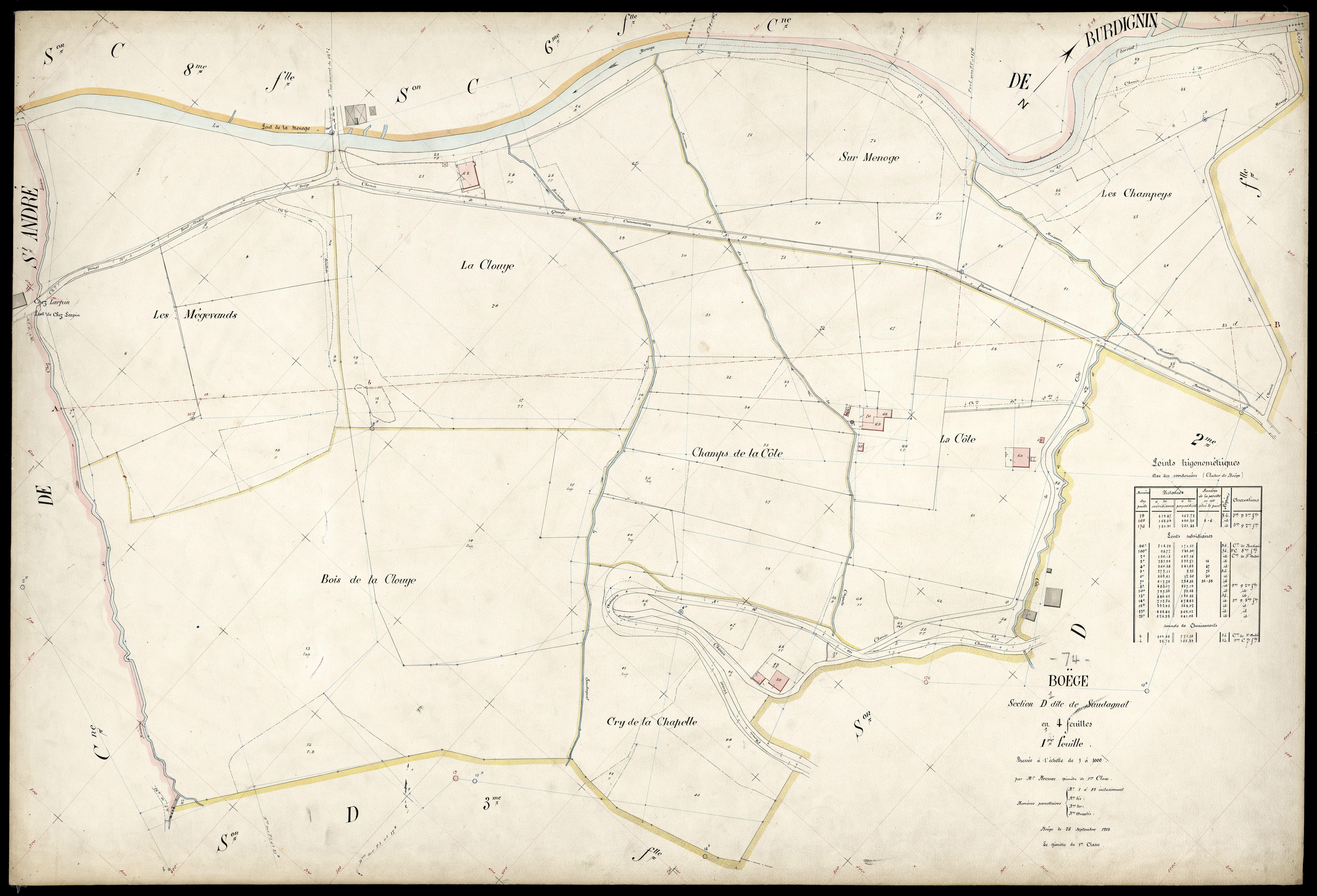 3 P 3 2861 - Feuille n° 2, parcelles n° 90 à 184 - 25 septembre 1913