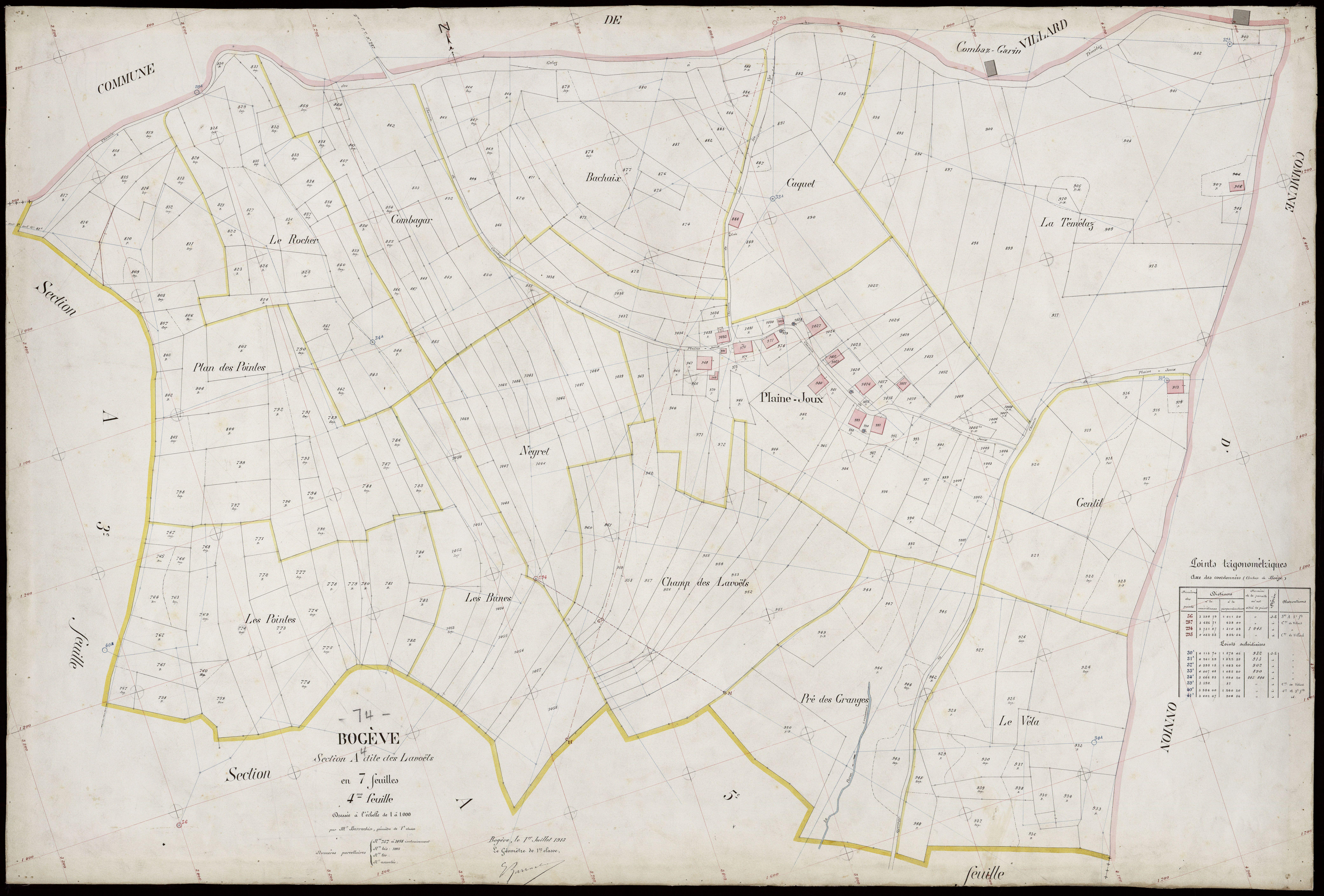 3 P 3 2873 - Feuille n° , parcelles n° 109 à 2191 - 1er juillet 1913