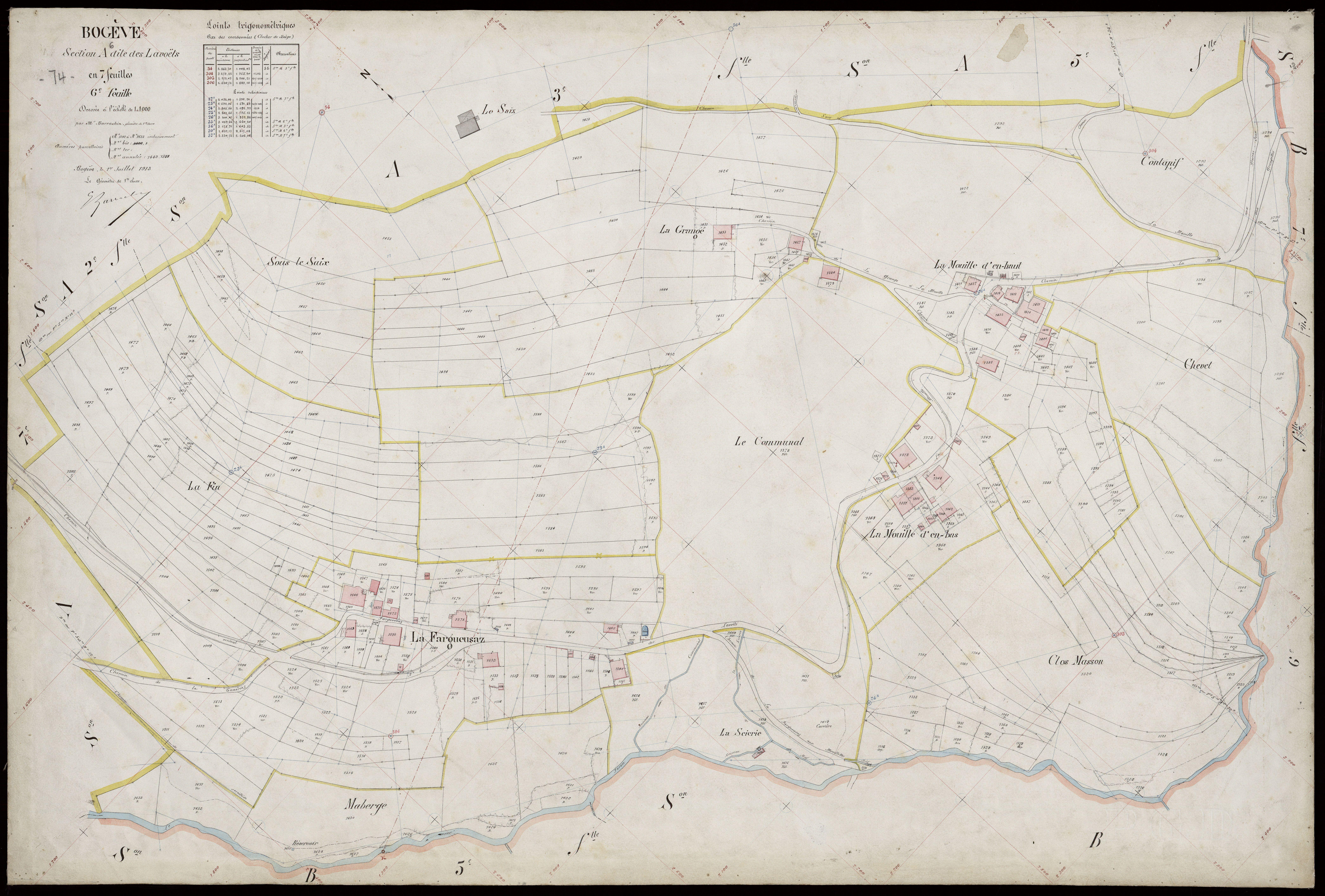 3 P 3 2875 - Feuille n° 7, parcelles n° 16343 à 1916 - 1er juillet 1913
