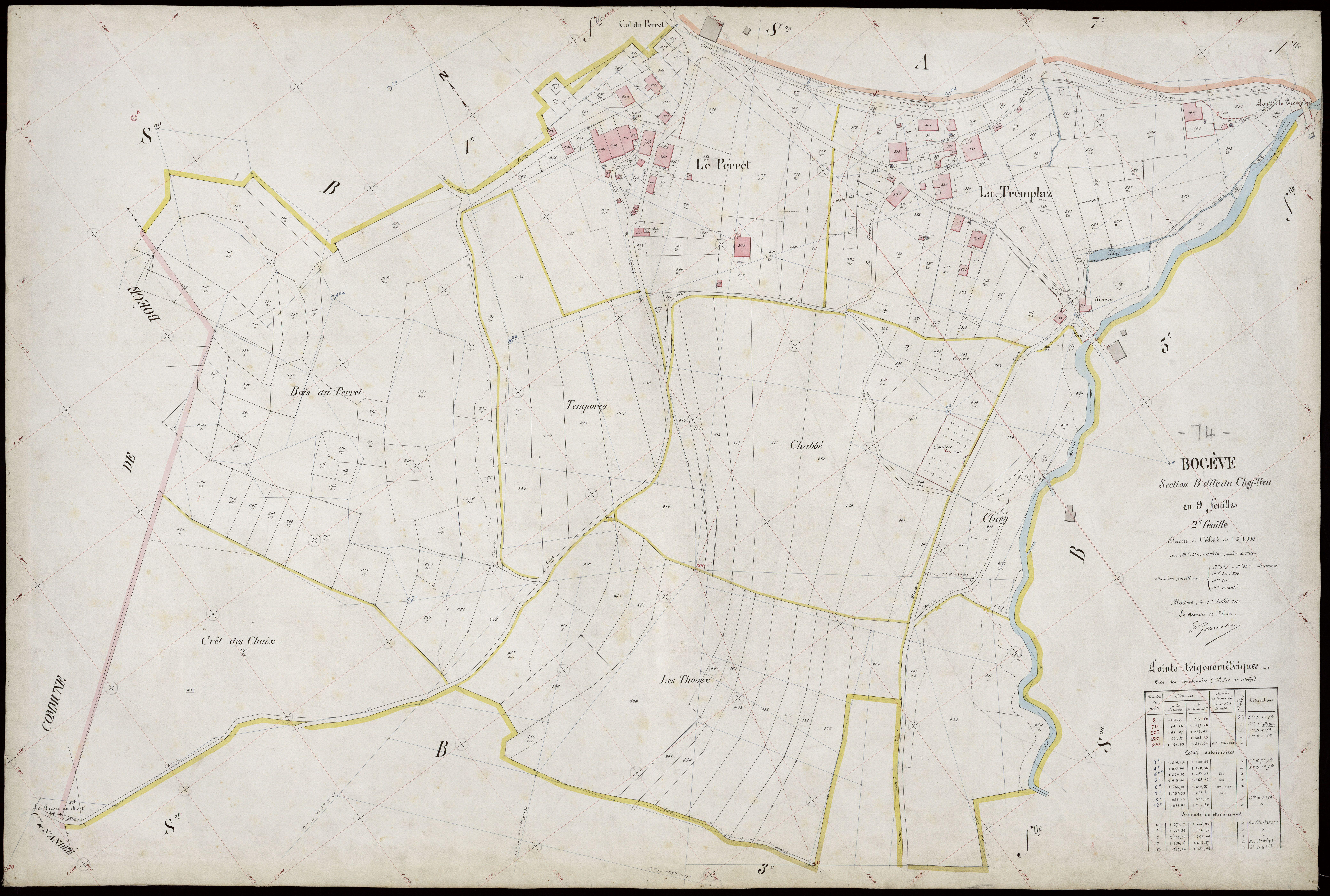 3 P 3 2878 - Feuille n° 3, parcelles n° 48 à 730 - 1er juillet 1913