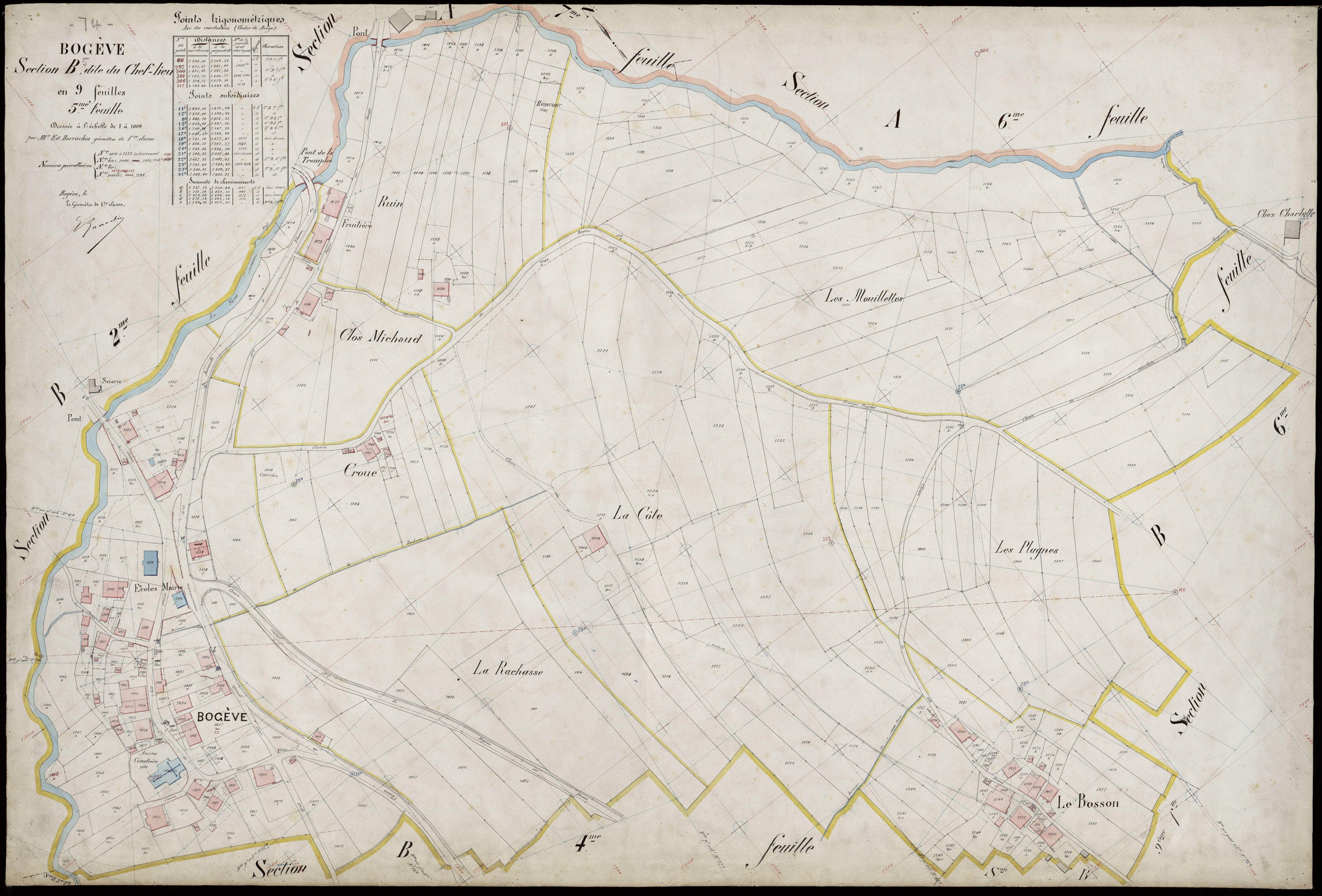 3 P 3 2881 - Feuille n° 6, parcelles n° 136 à 1497 - 1er juillet 1913