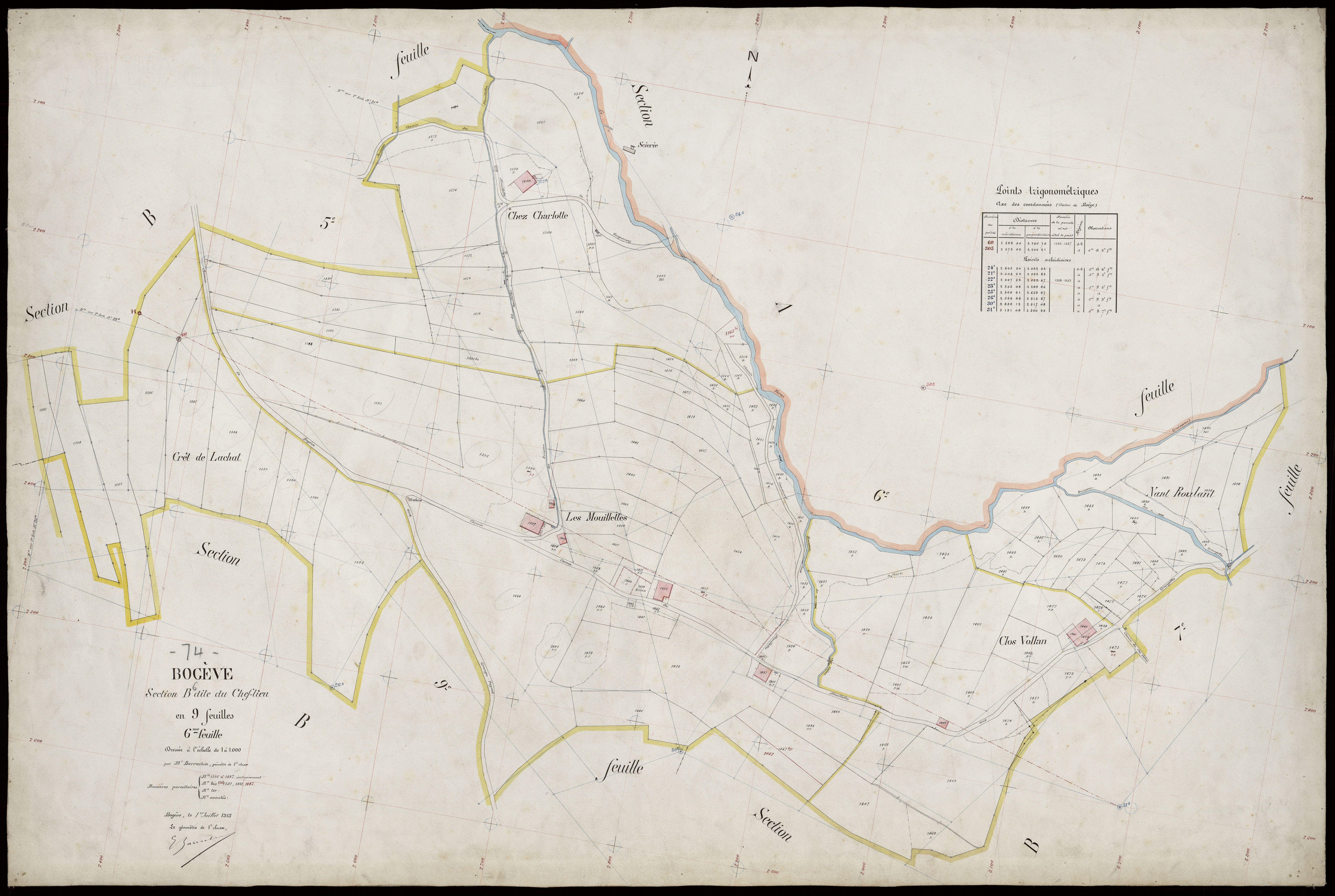 3 P 3 2882 - Feuille n° 7, parcelles n° 1498 à 1687 - 1er juillet 1913