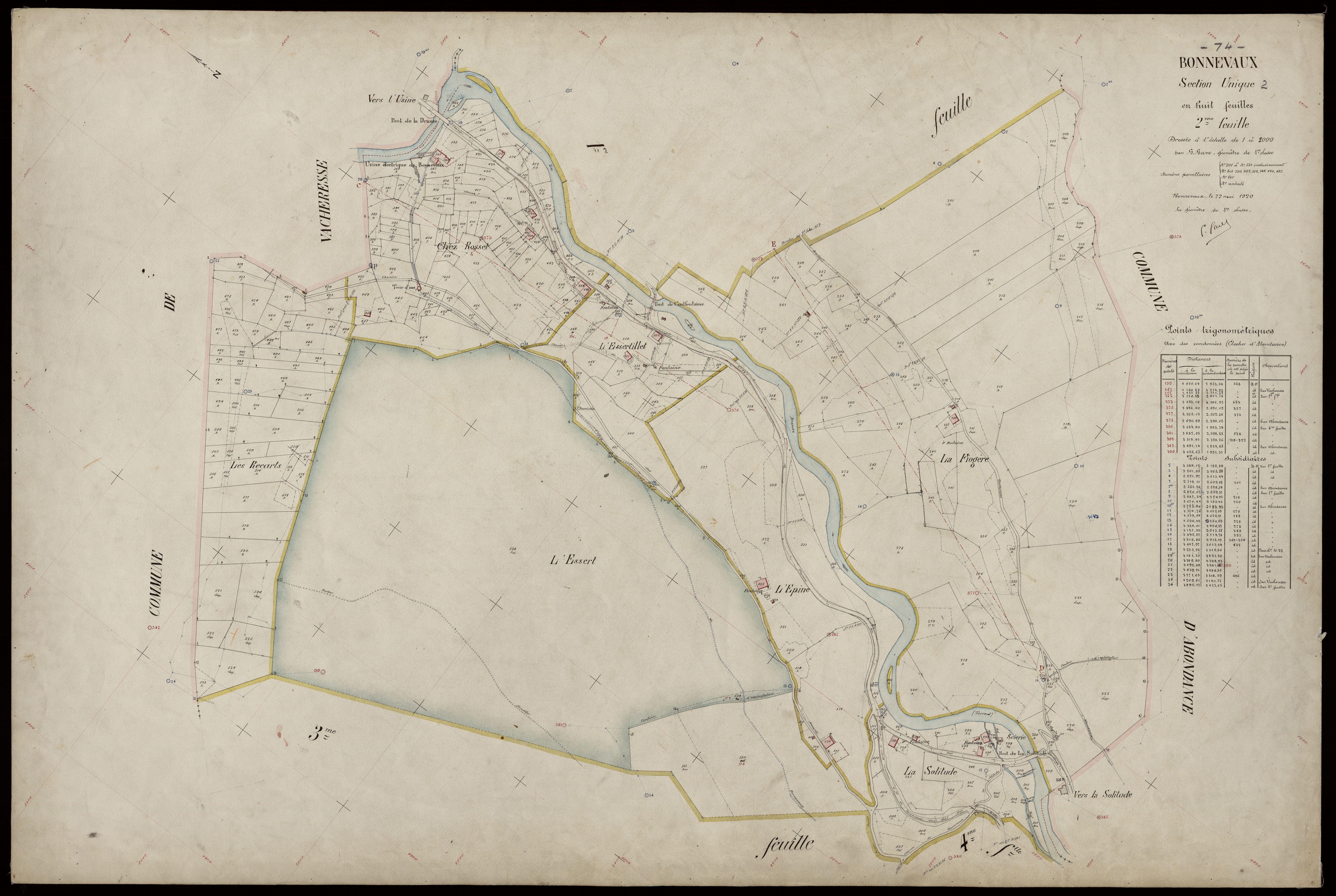 3 P 3 2923 - Feuille n° 3, parcelles n° 32 à 72 - 22 mai 1920