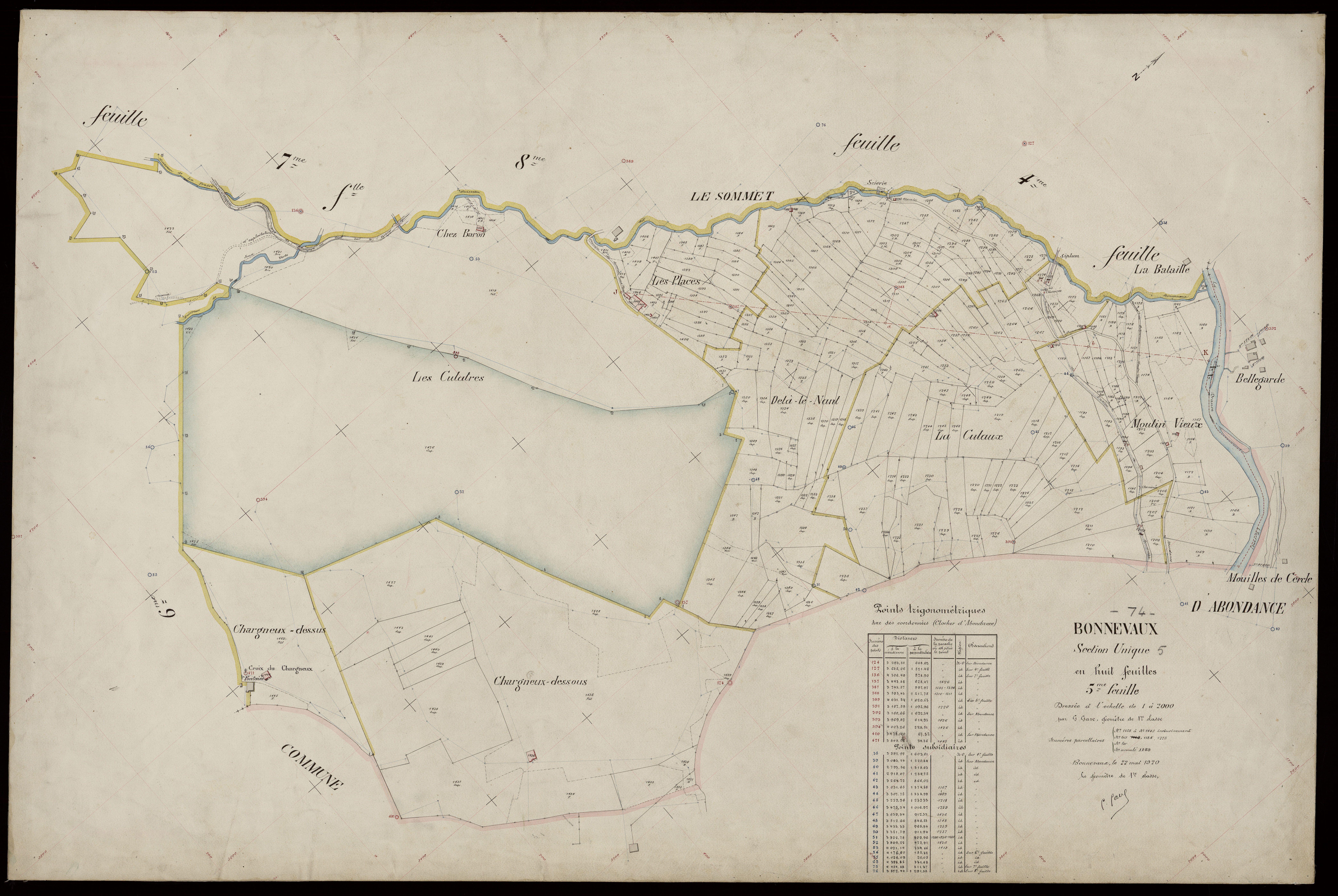 3 P 3 2926 - Feuille n° 6, parcelles n° 1446 à 164 - 22 mai 1920