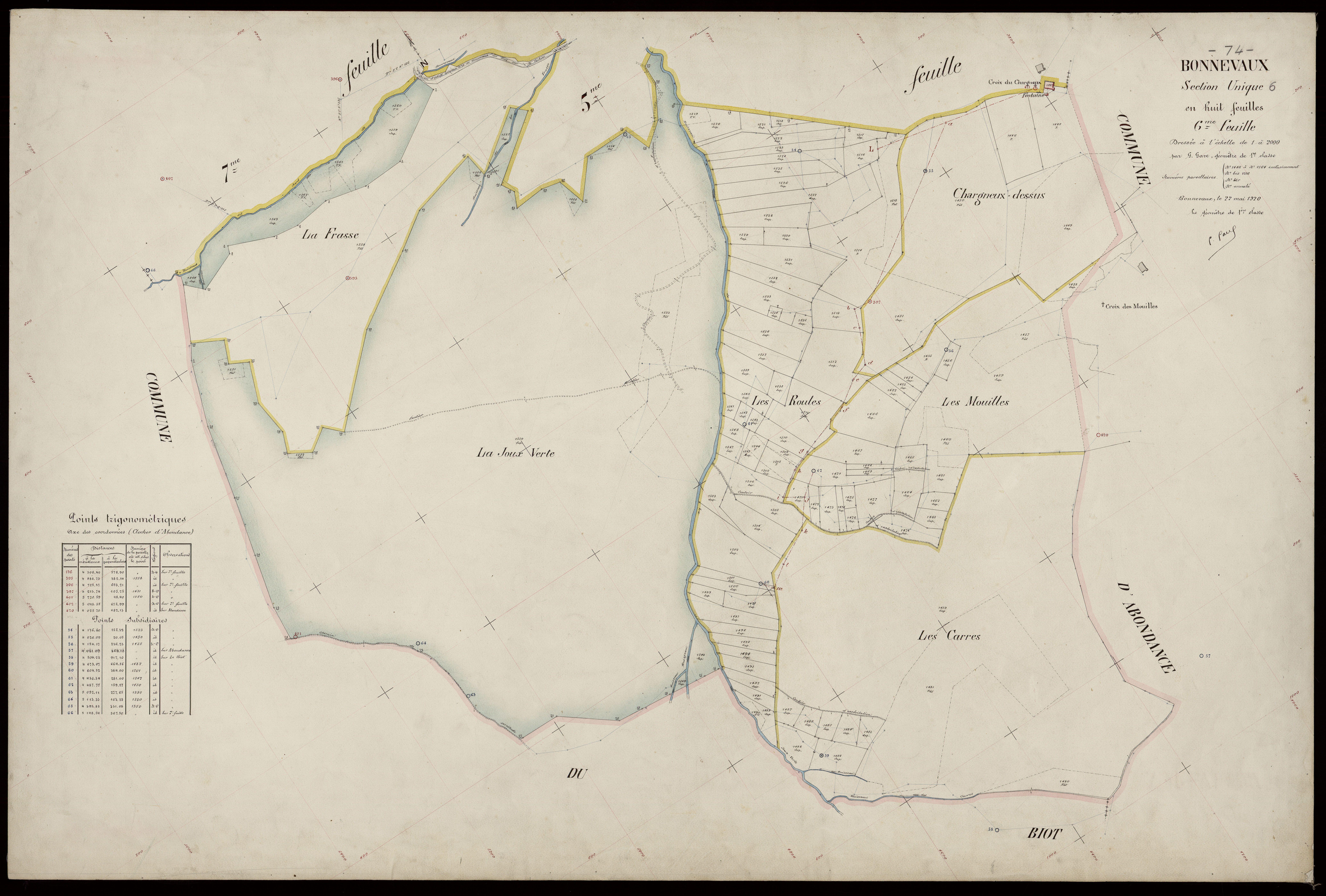 3 P 3 2927 - Feuille n° 7, parcelles n° 16 à 186 - 22 mai 1920