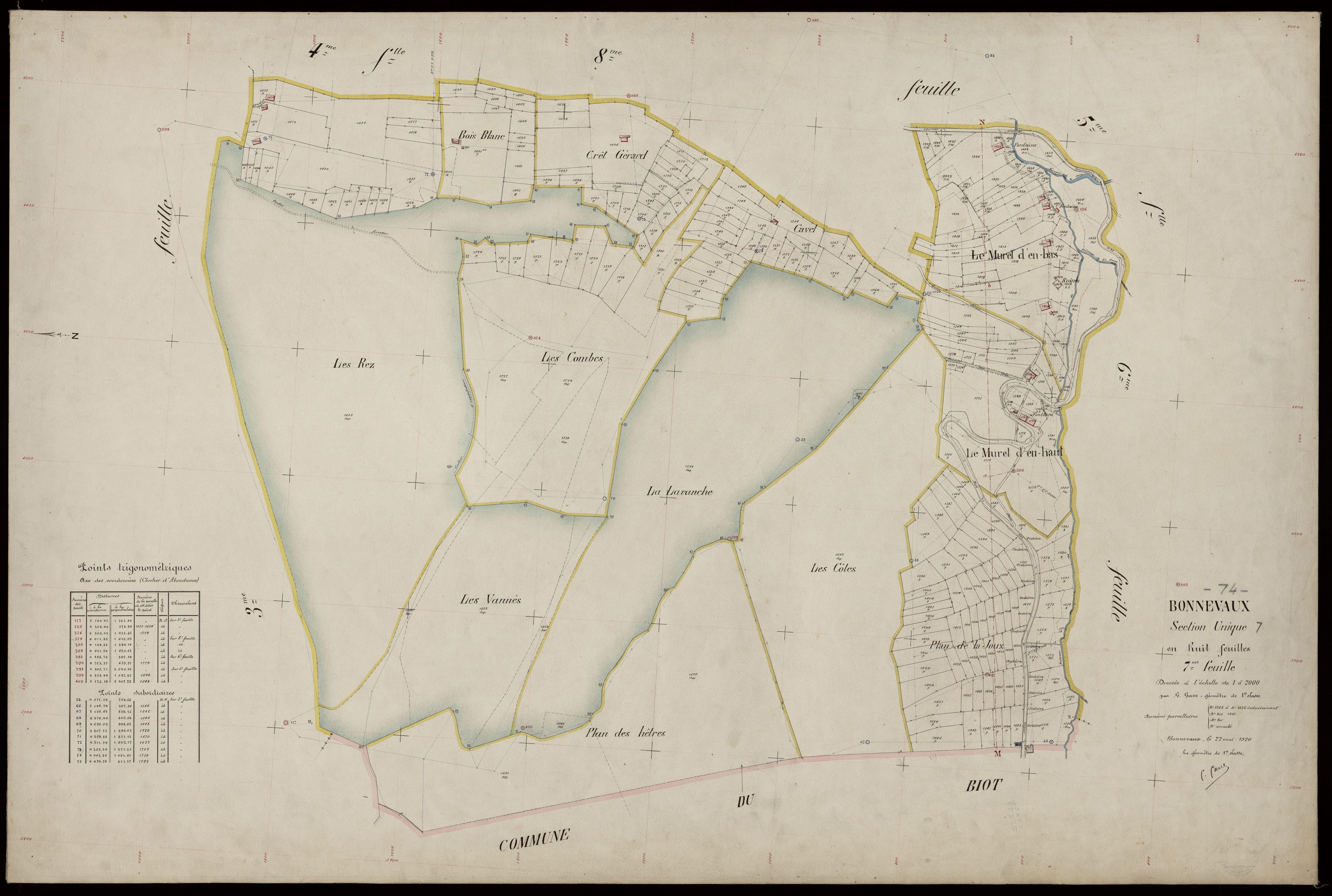 3 P 3 2928 - Feuille n° 8, parcelles n° 187 à 2196 - 22 mai 1920