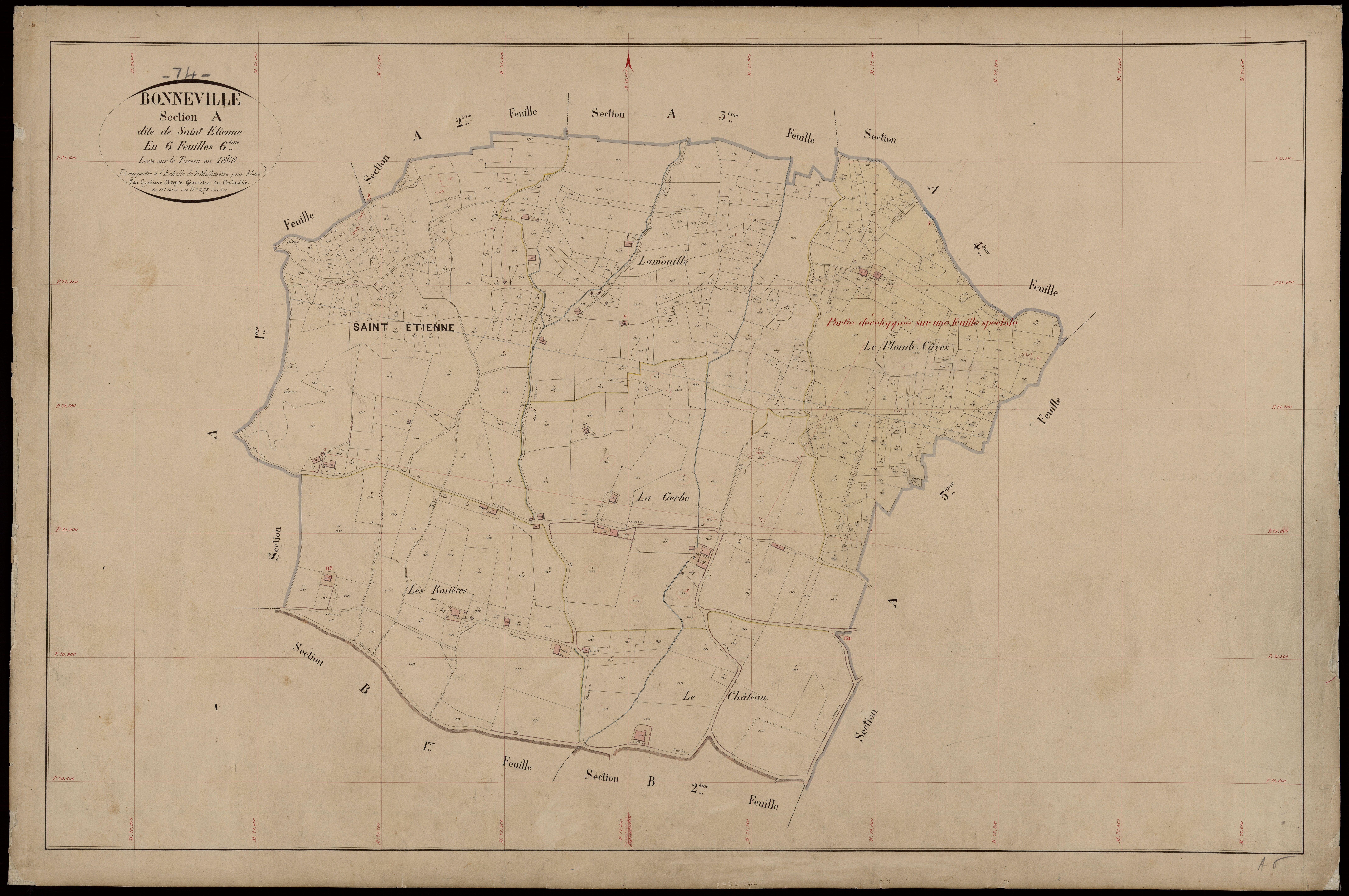 3 P 3 2937 - Feuille n° 6 bis, parcelles n° 1471 à 198 - 1868